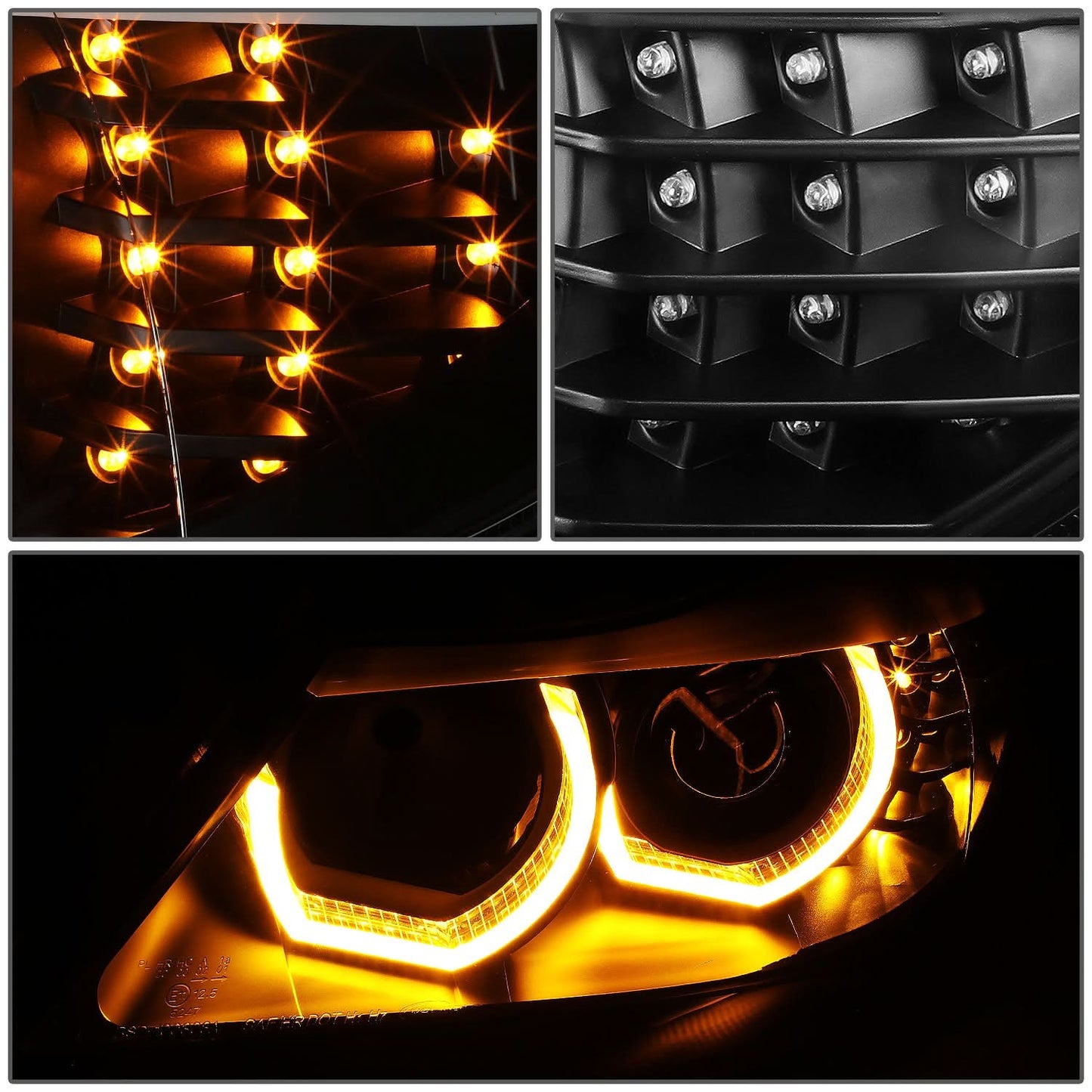06-12 BMW 3-Series E90 3D Crystal Halo Projector Sequential Headlights