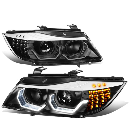 06-12 BMW 3-Series E90 3D Crystal Halo Projector Headlights