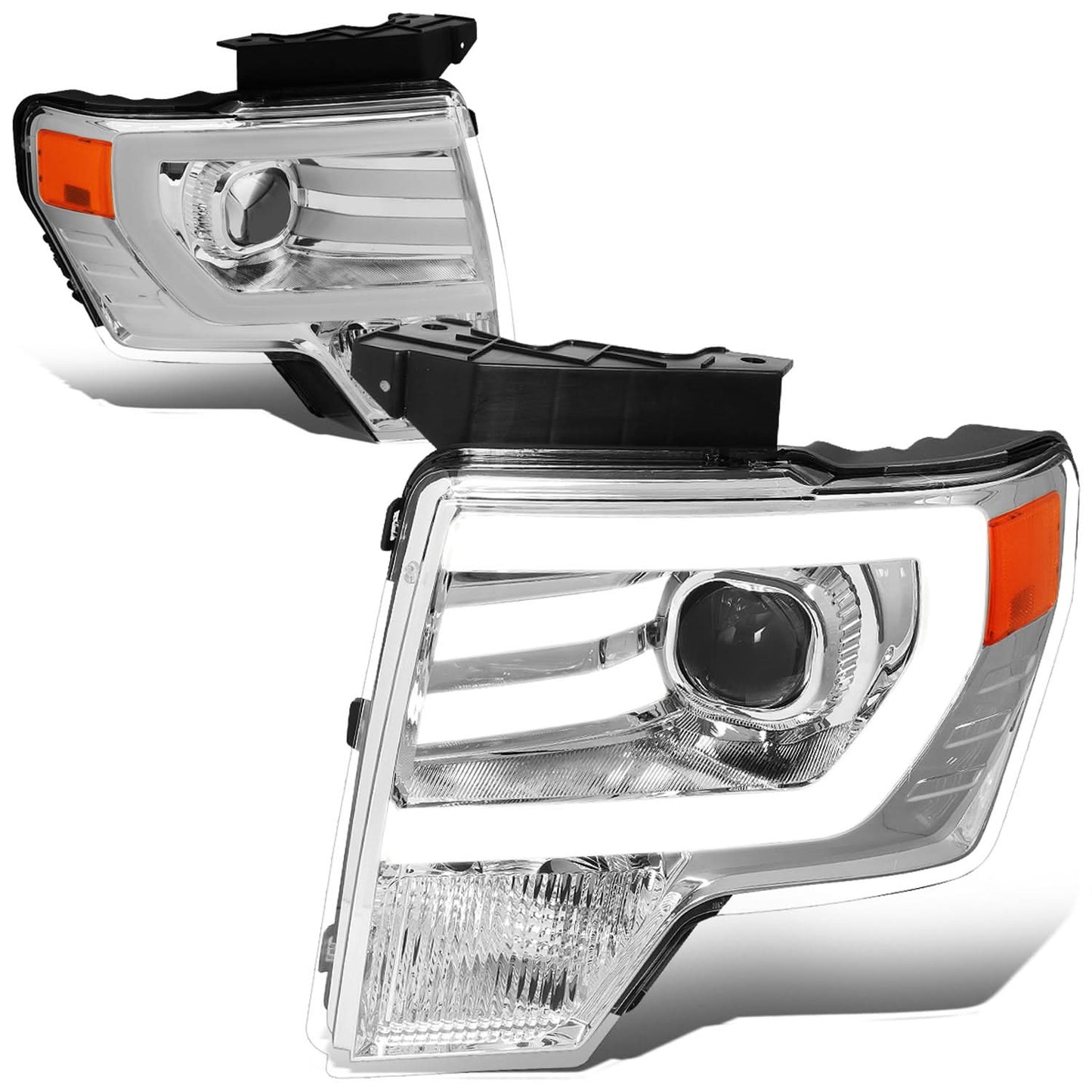 09-14 Ford F-150 3D LED Projector Headlights Chrome Housing