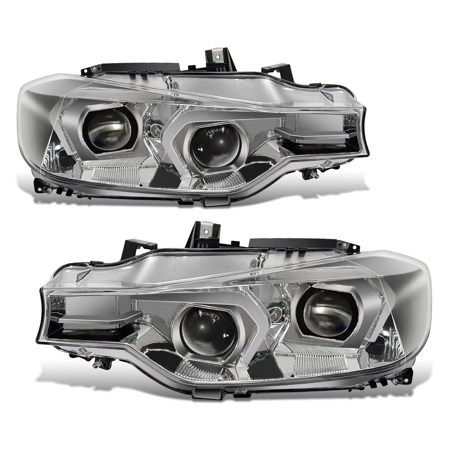 2012-2015 BMW 3-Series 3D LED Swoosh Projector Switchback Headlights