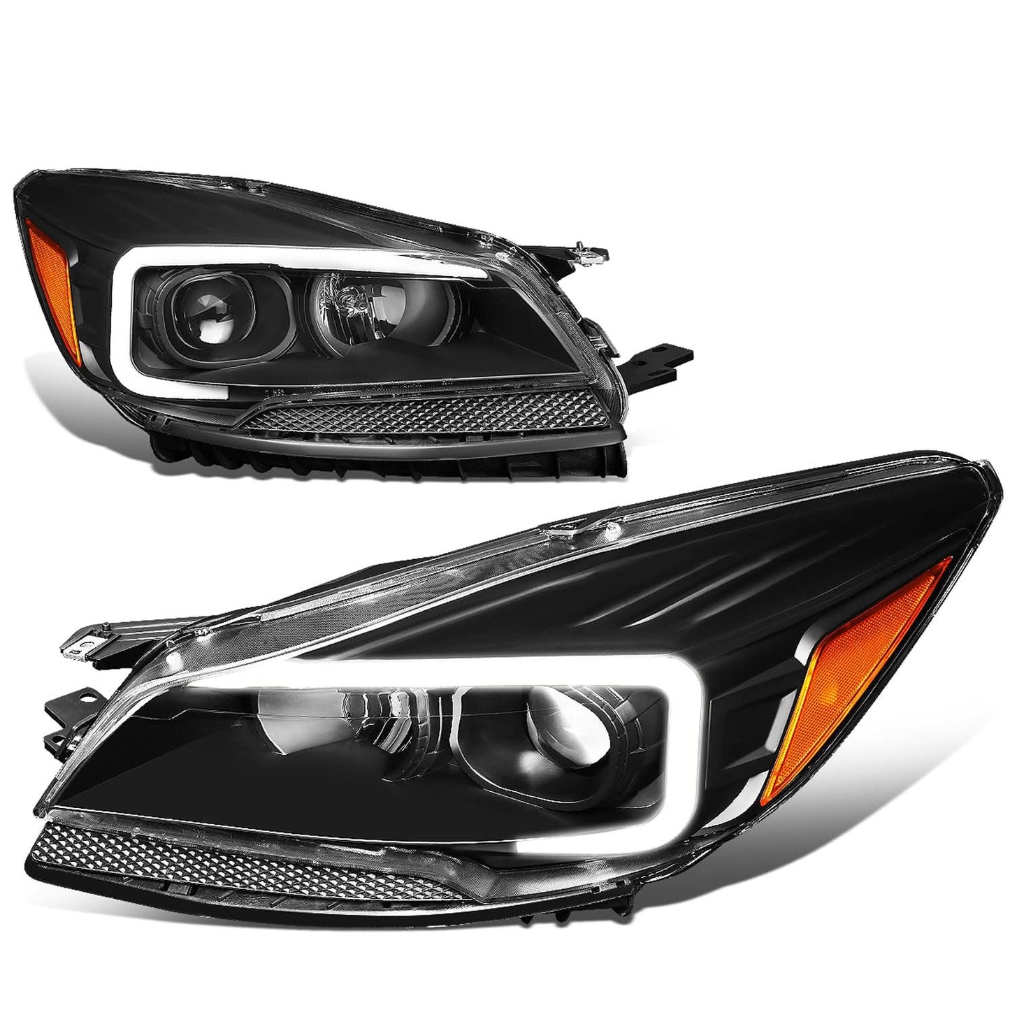 2013-2016 Ford Escape 3D LED DRL Projector Headlights Black Housing
