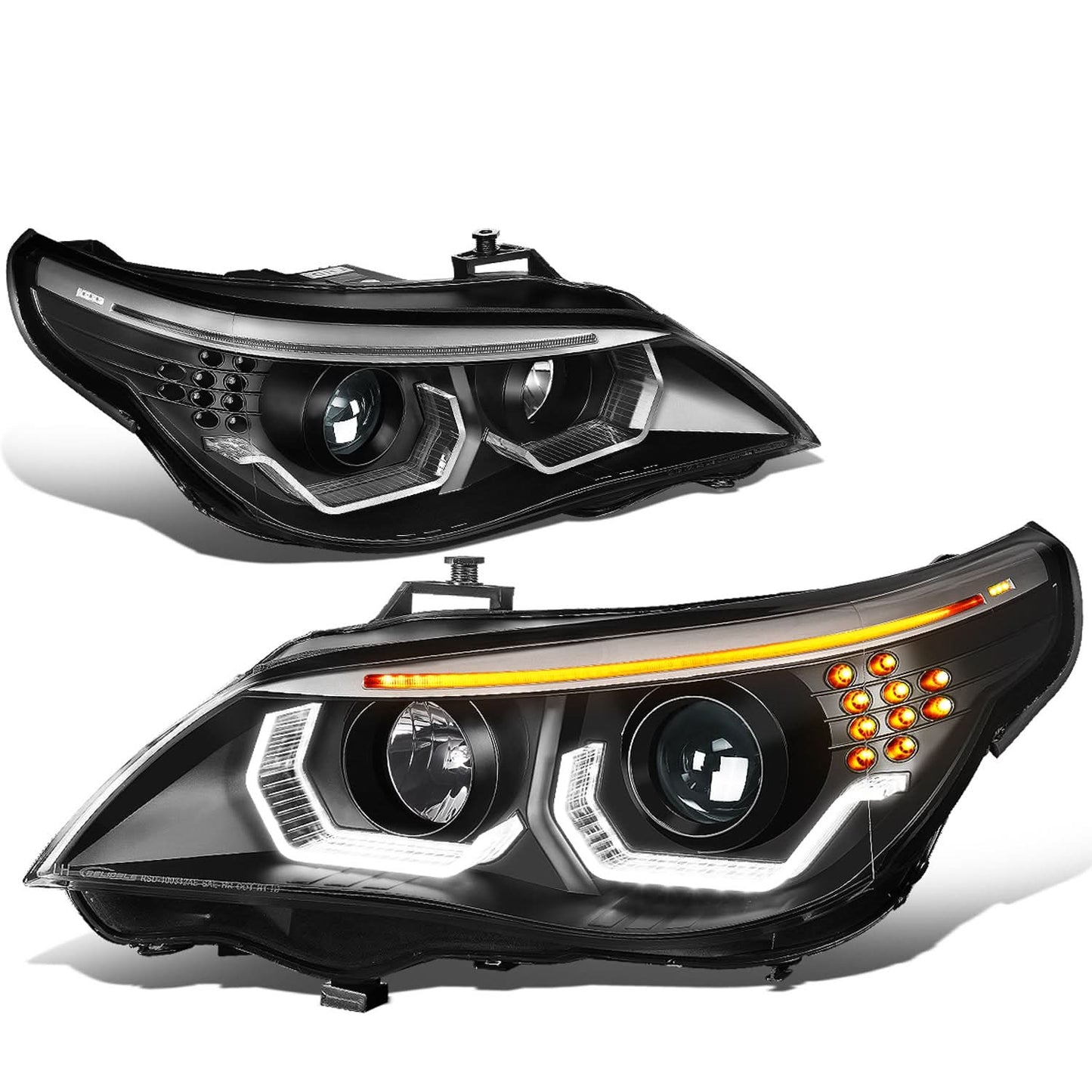 04-07 BMW 525i/530i/545i/550i 3D LED Projector Headlights Black