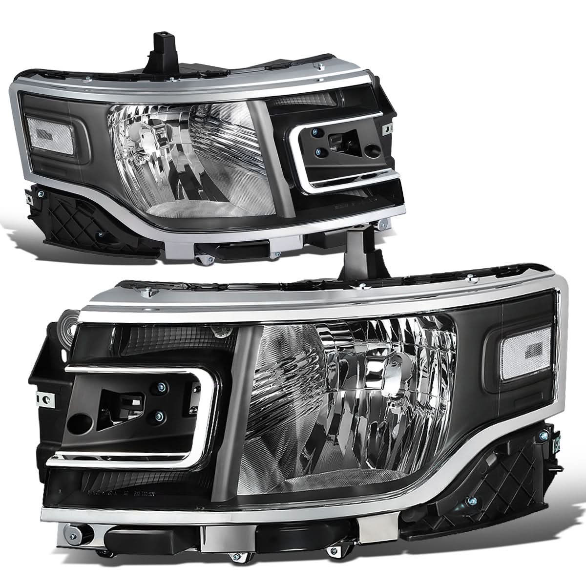 2013-2019 Ford Flex Black Housing Clear Corner Headlights