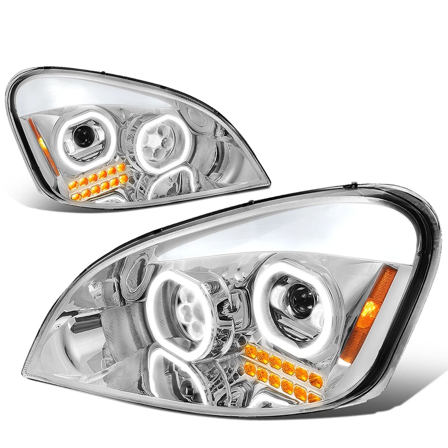 08-17 Freightliner Cascadia Chrome LED Projector Headlights
