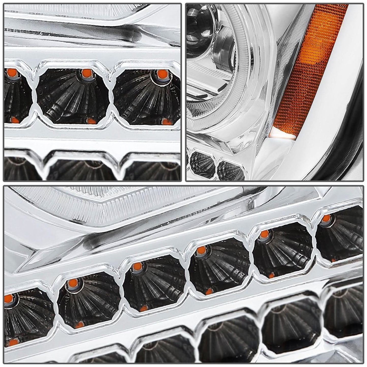 08-17 Freightliner Cascadia Chrome LED Projector Headlights