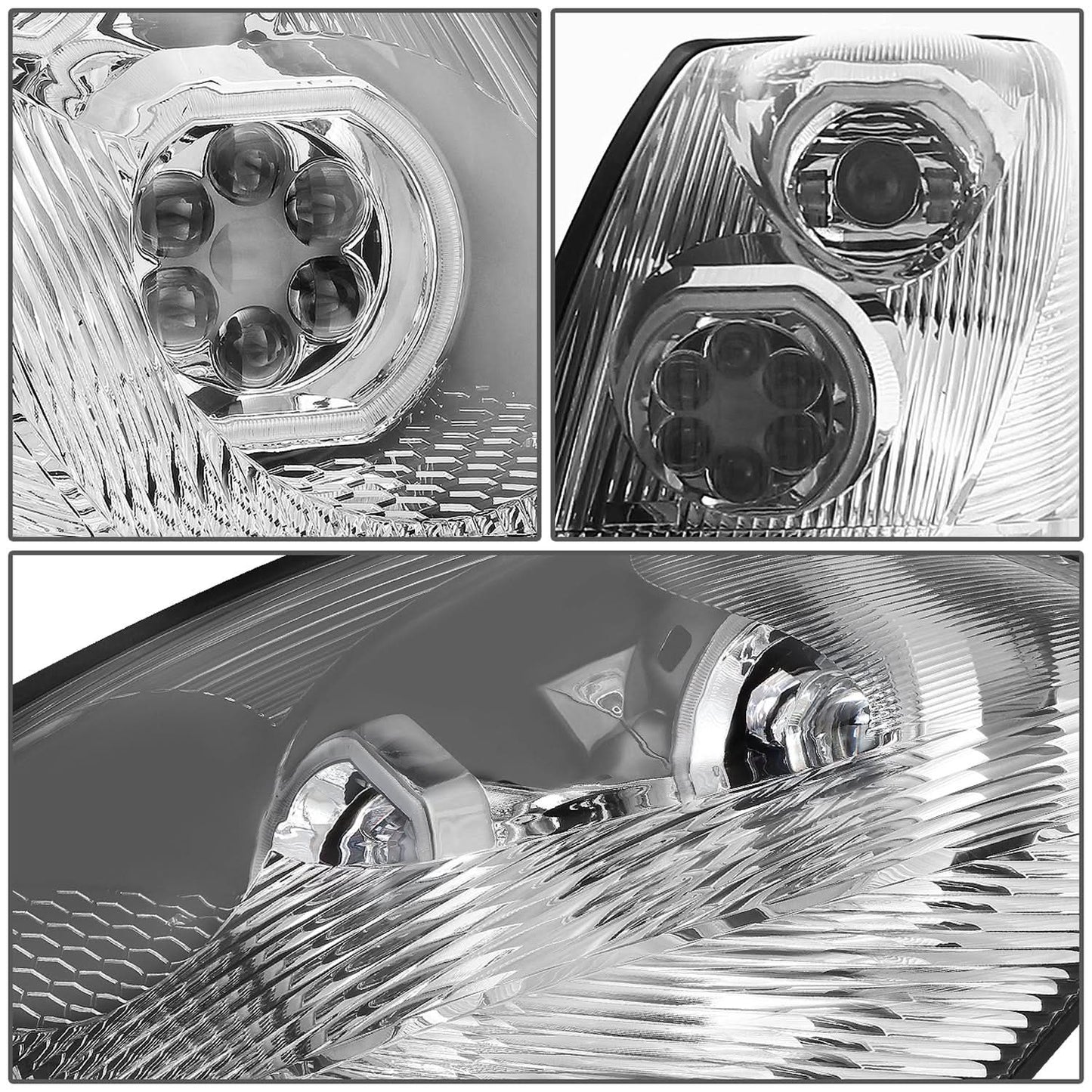 04-18 Volvo VN VNL LED Projector Headlights - Chrome Housing