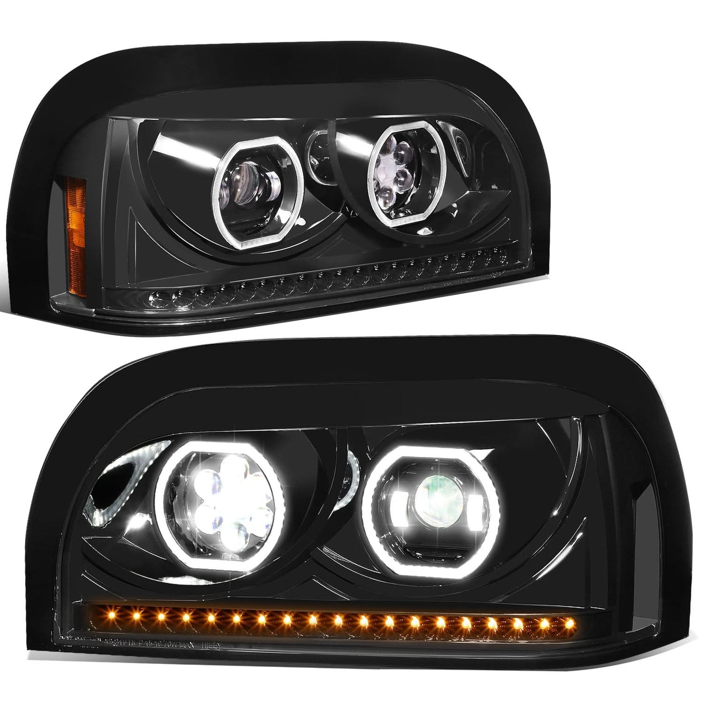 96-10 Freightliner Century Projector Headlights - Black