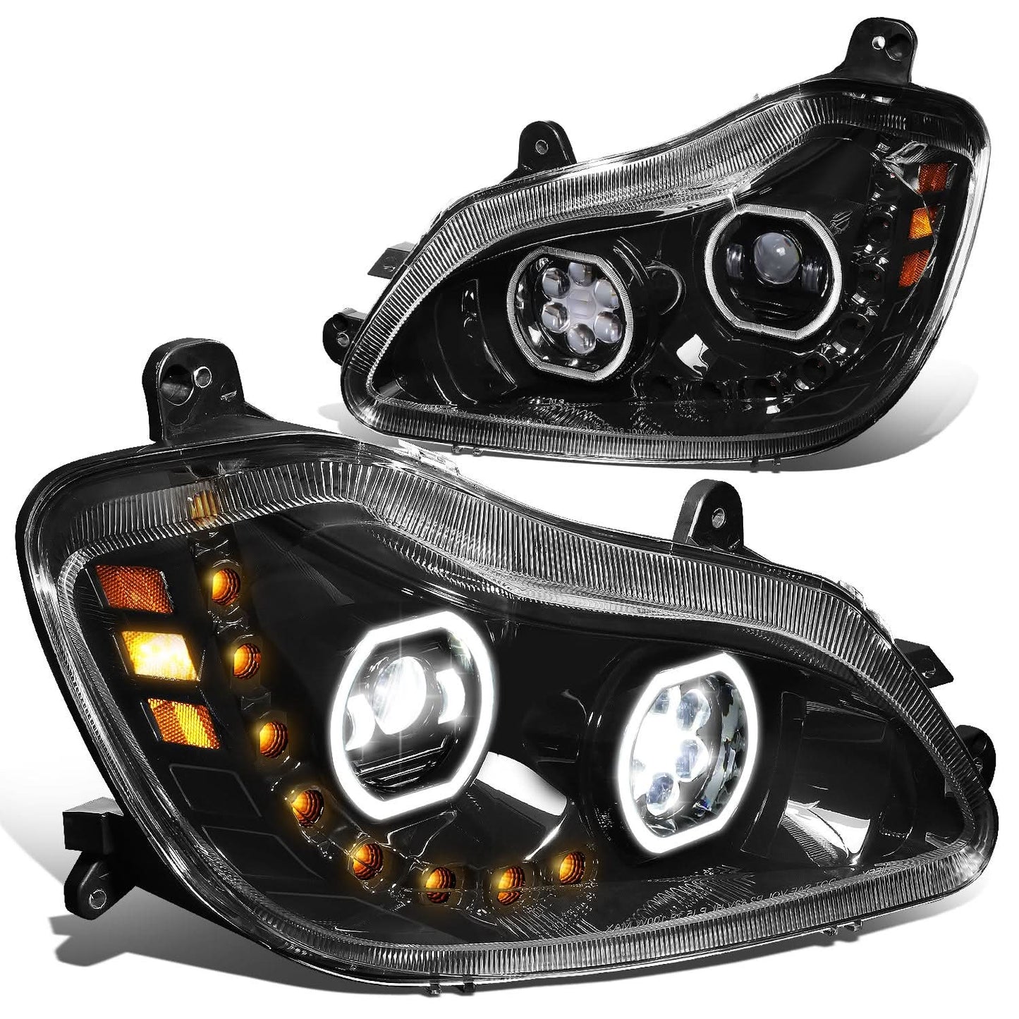 13-21 Kenworth T680 Projector Headlights - Black