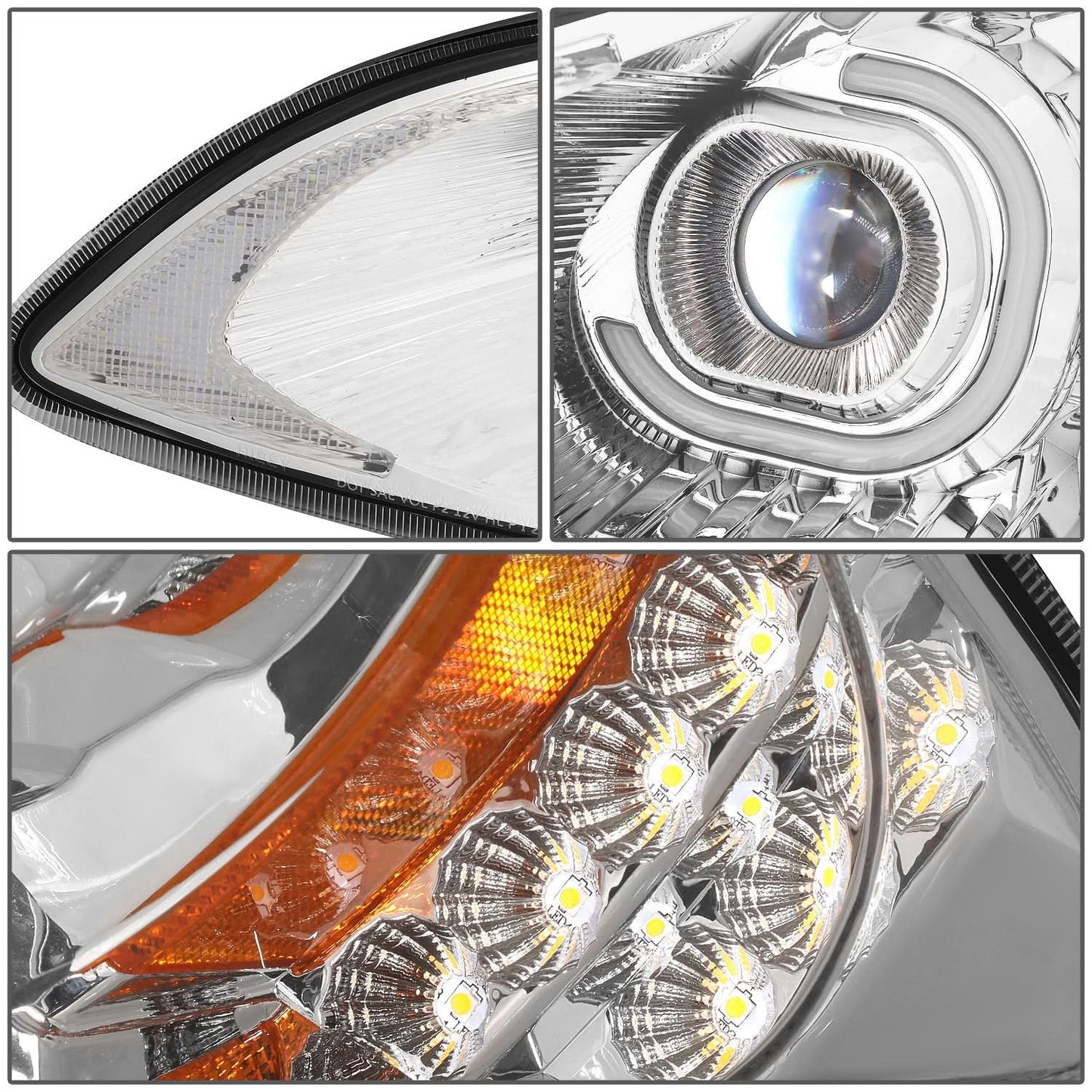 09-18 International Harvester ProStar Full LED Conversion Headlights - Chrome
