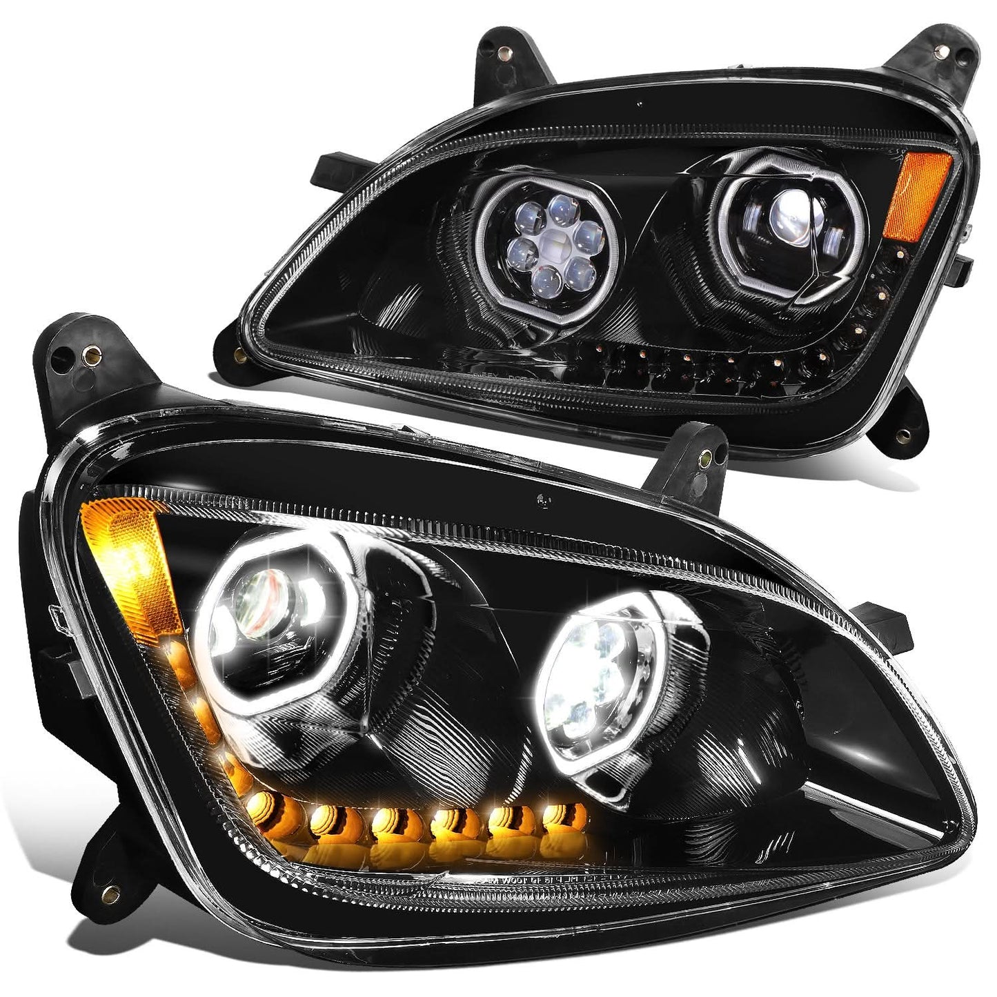11-20 Peterbilt 579 LED Headlights - Black