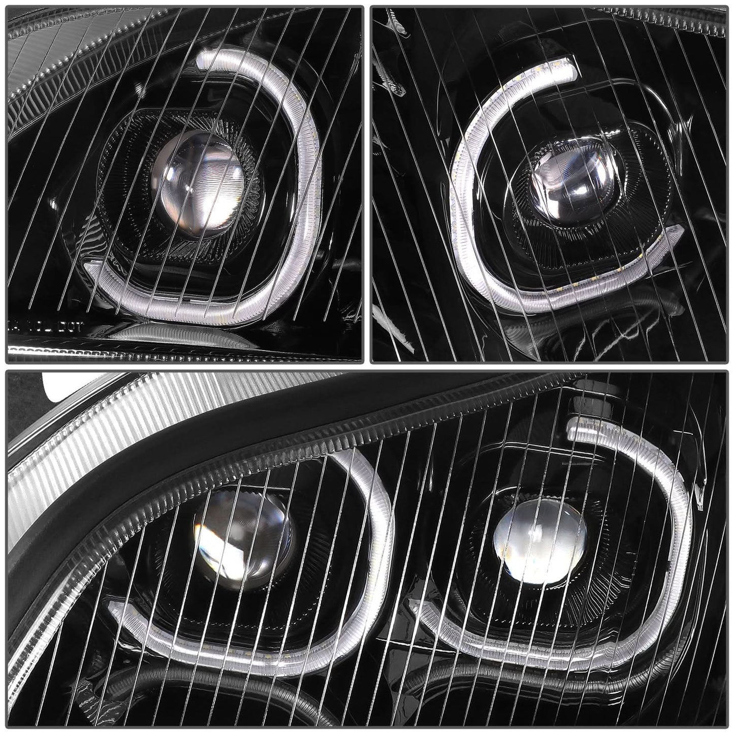 04-12 Freightliner M2 Projector LED DRL Headlights - Black Housing