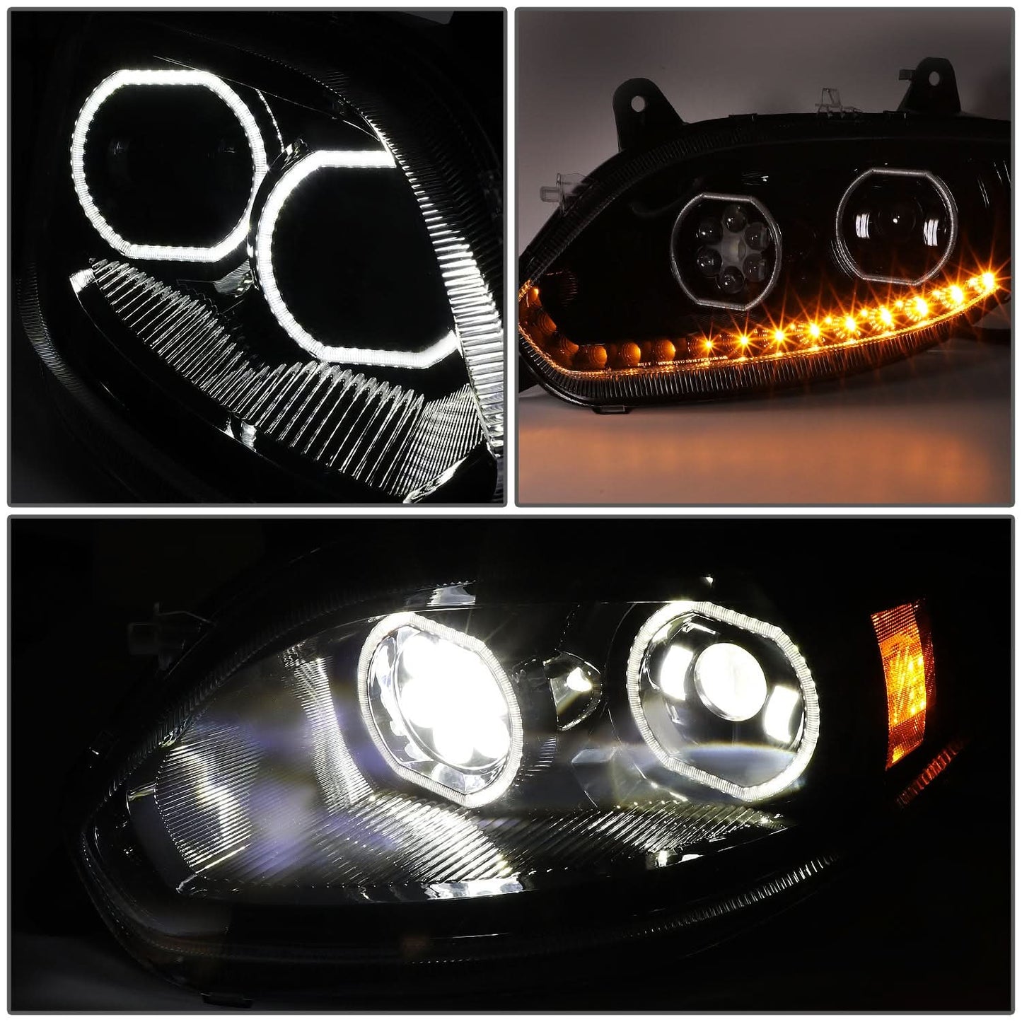 2017-2021 International Harvester LT625 Black Headlights