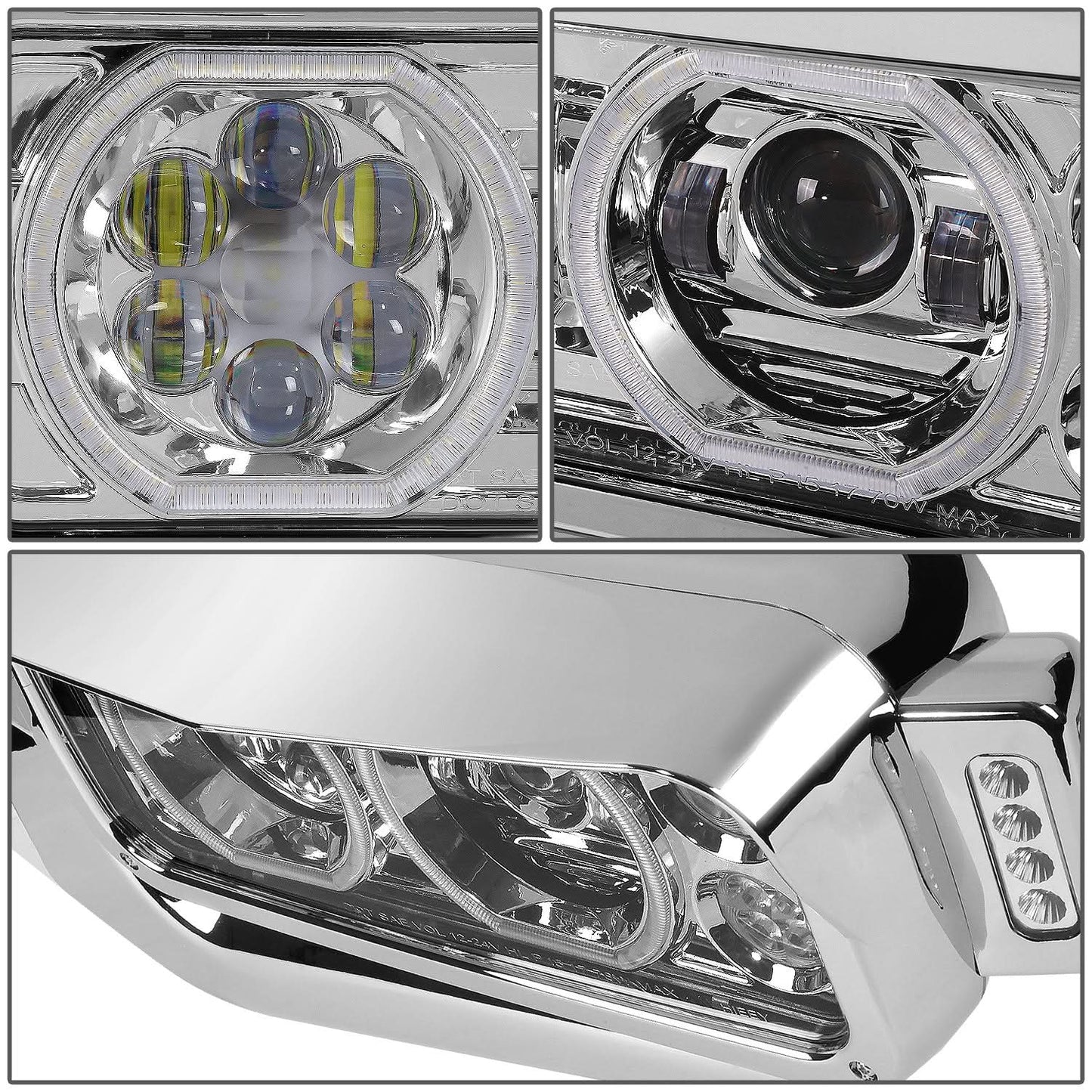 81-88 Peterbilt 359 / 87-07 379 / 08-21 389 LED Clear Headlights