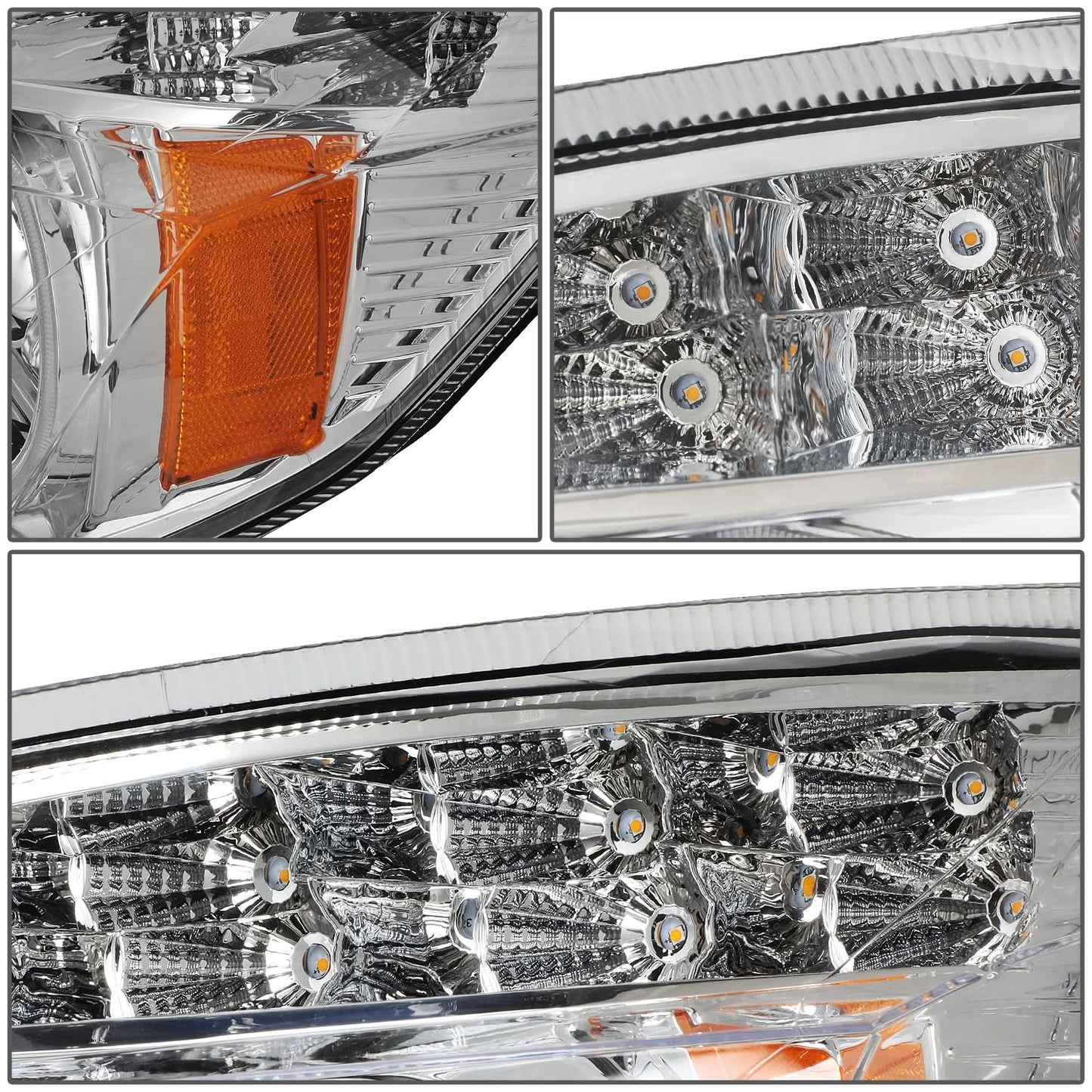 18-20 Freightliner Cascadia Halo LED DRL Headlights - Black Housing
