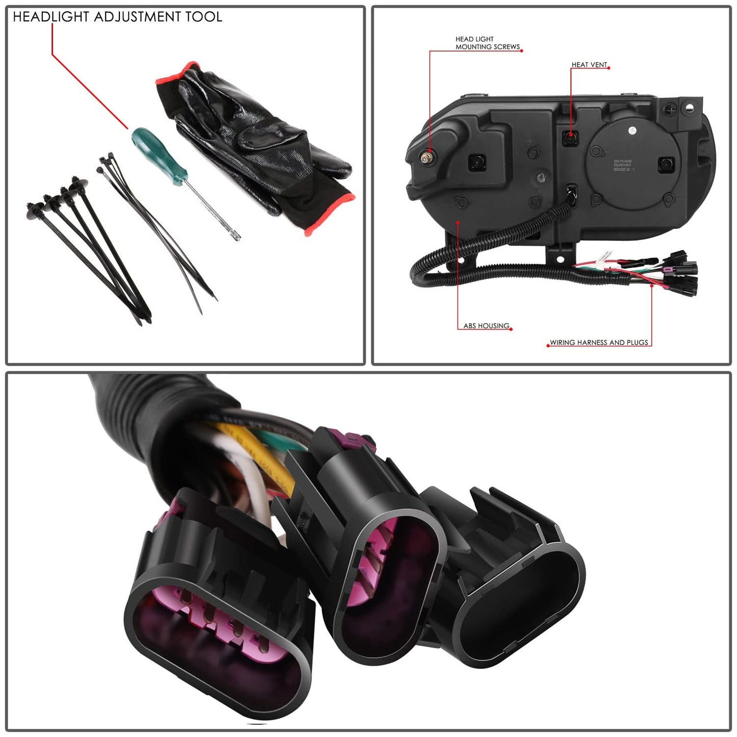 2008-2014 Dodge Challenger Black Housing Headlights