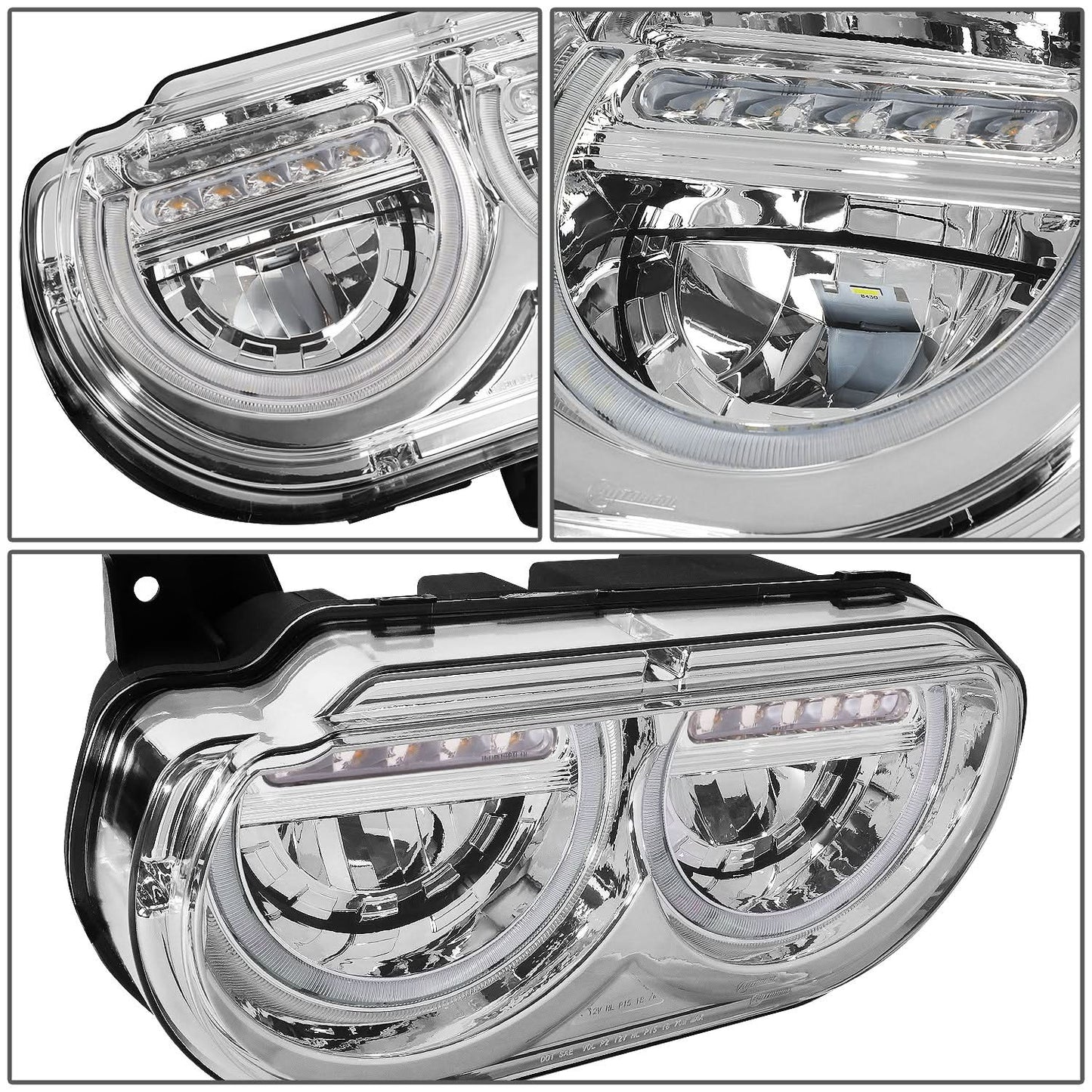 2008-2014 Dodge Challenger Chrome Housing Headlights