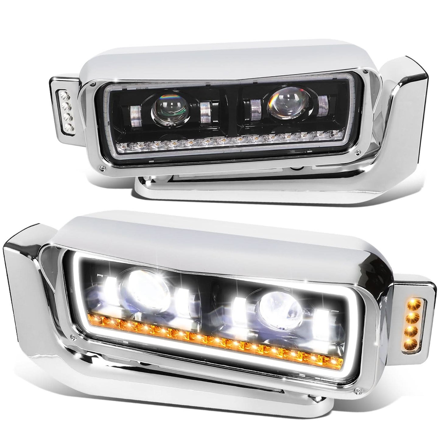 81-88 Peterbilt 359 / 87-07 379 / 08-21 389 Black Headlights