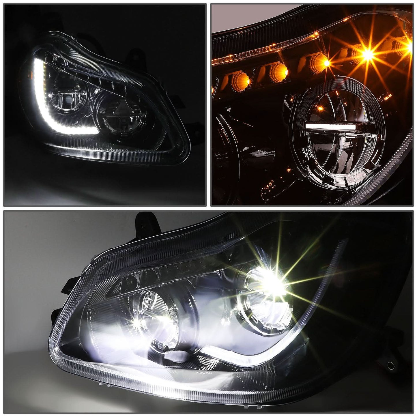 2013-2021 Kenworth T680 Black Headlights