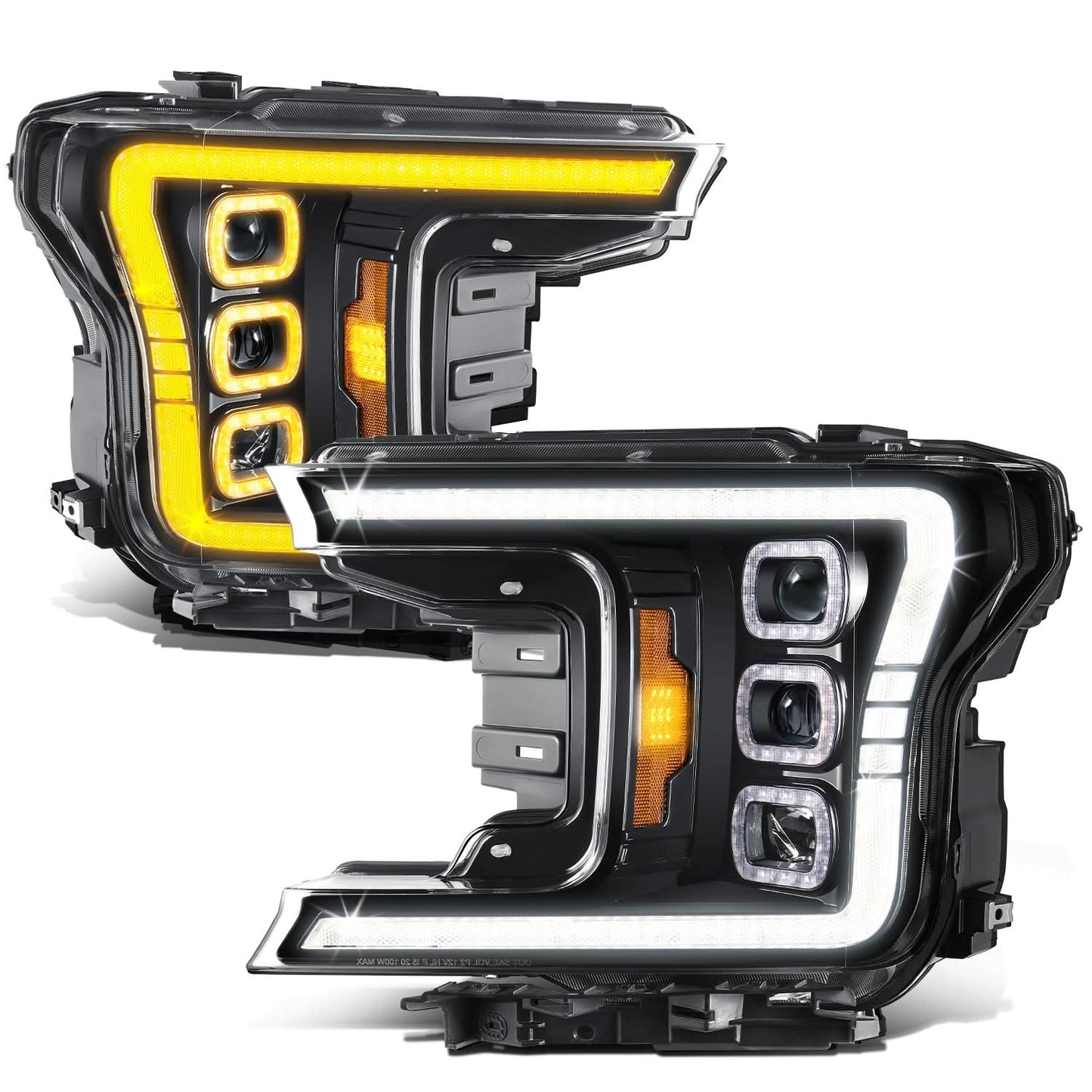 2018-2019 Ford F150 Black Headlights