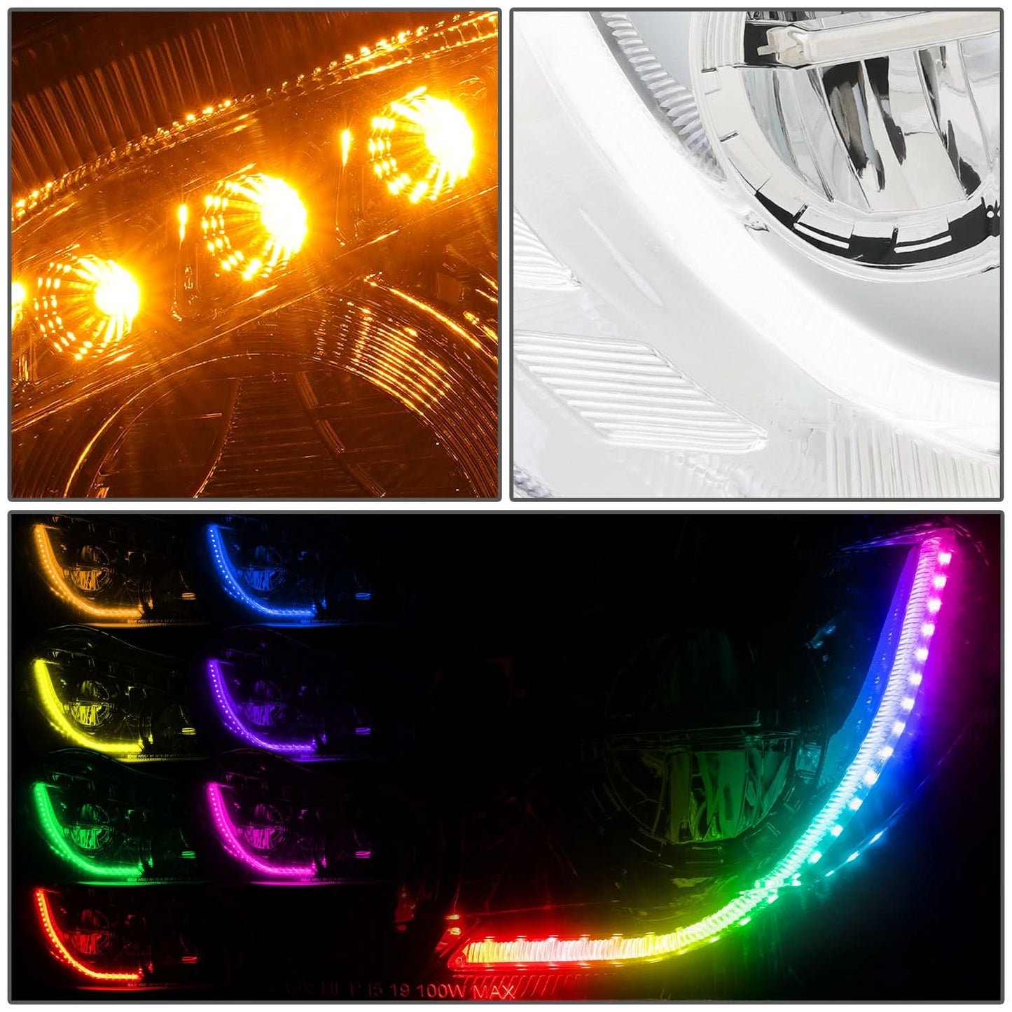 13-21 Kenworth T680 Full LED Sequential Turn Signal RGB Headlights