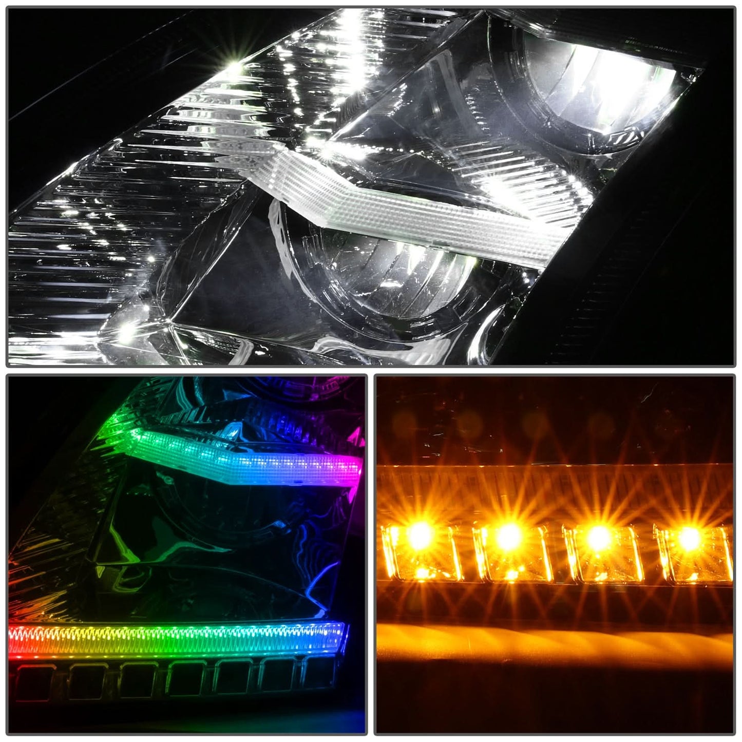 18-21 Volvo VNL VNR Full LED RGB DRL Sequential Turn Signal Headlights