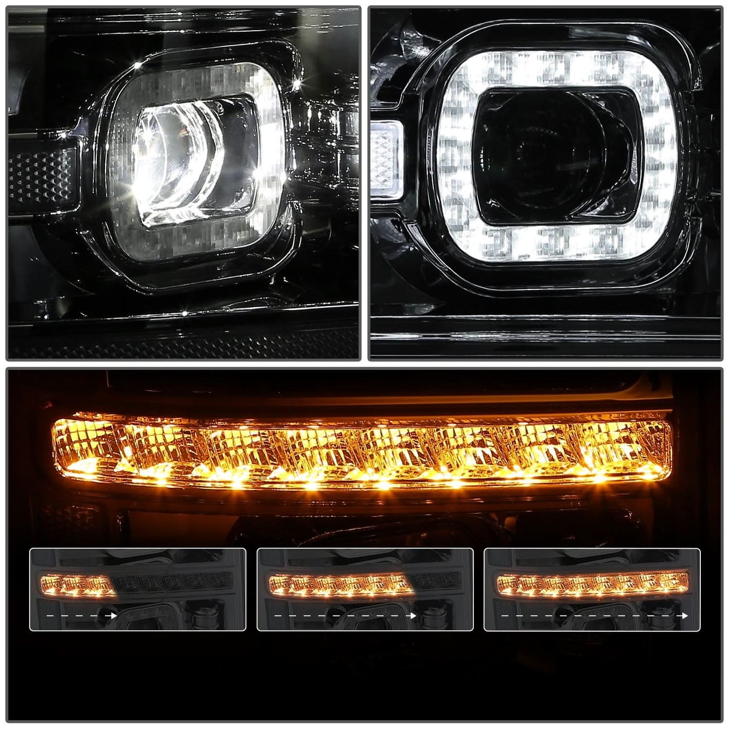 2011-2016 Ford F-250/F-350/F-450/F-550 Super Duty Sequential LED Headlights