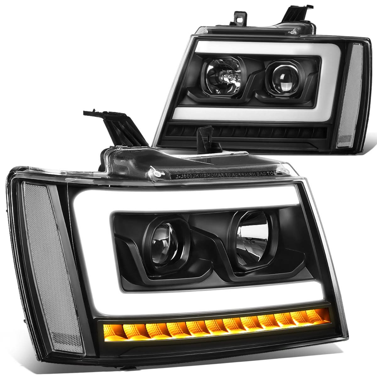 07-14 Chevrolet Avalanche Suburban Tahoe LED DRL C-Bar Headlights