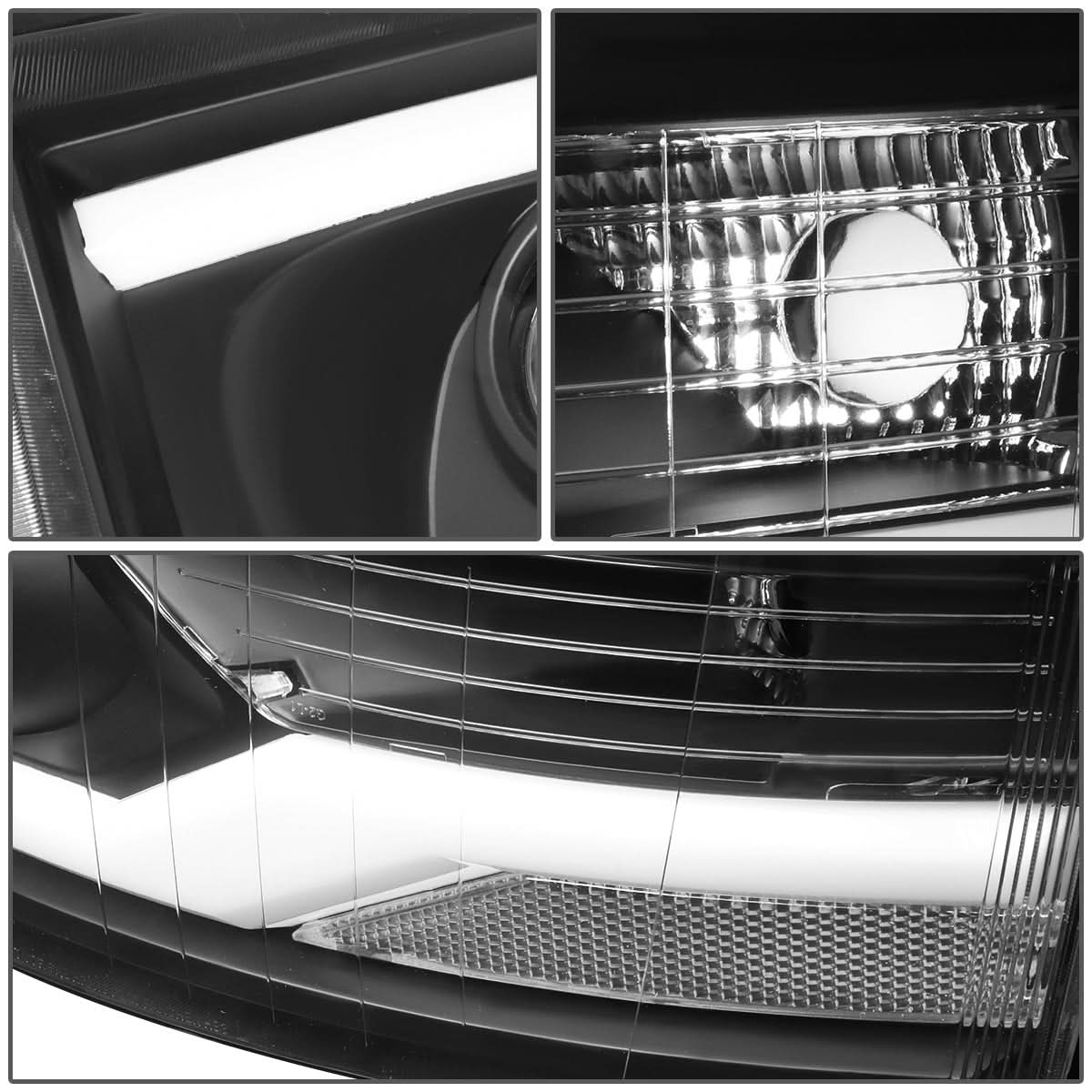 07-17 Chevrolet Silverado LED DRL Dual LED Headlights Black Housing