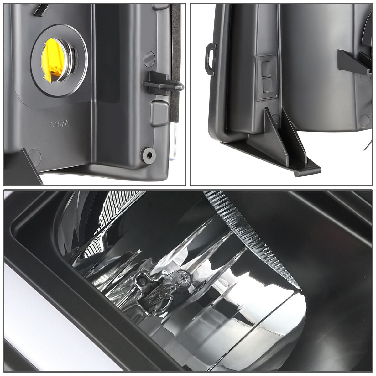 07-14 Chevrolet Silverado Rectangle LED DRL Headlights Black Housing