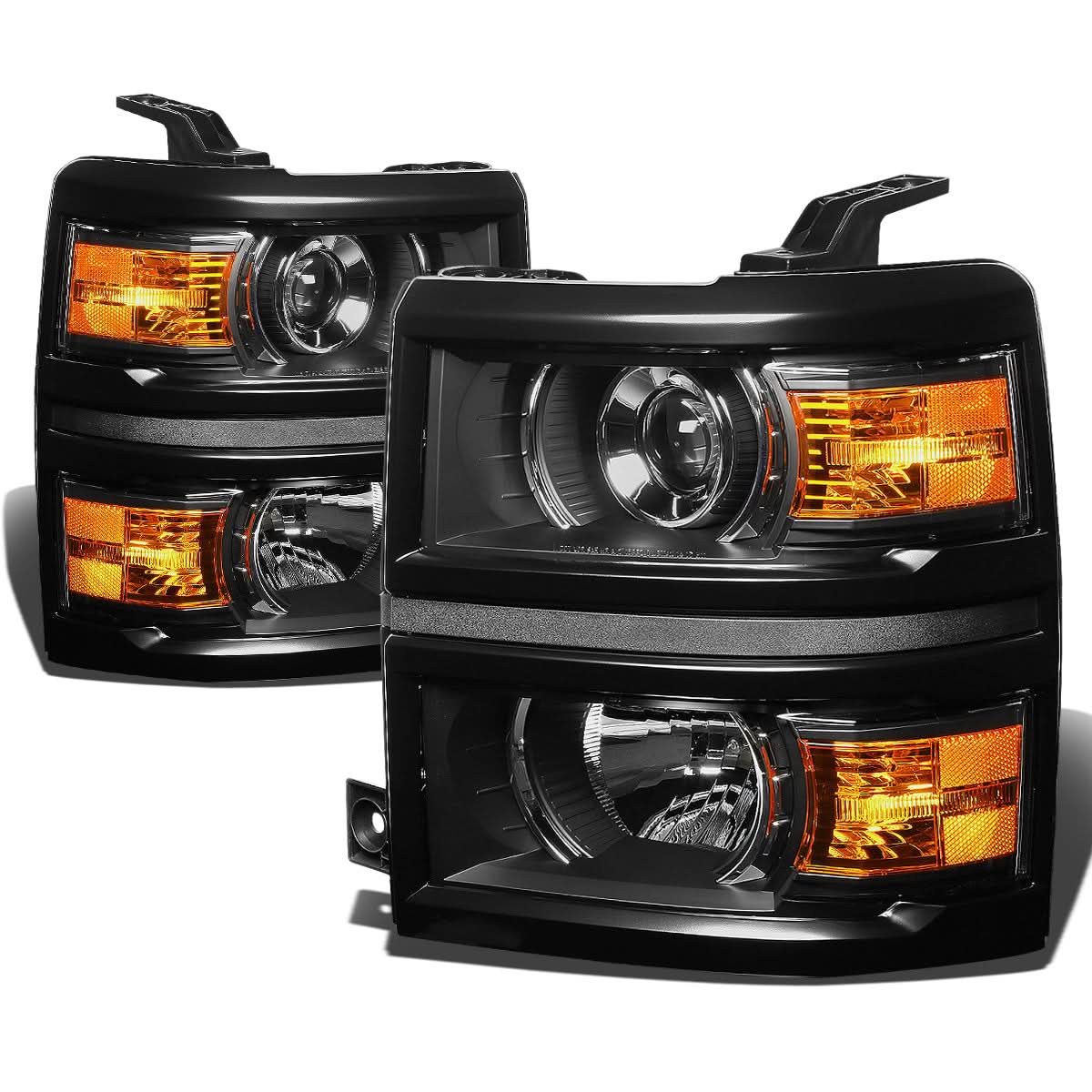 2014-2015 Chevrolet Silverado 1500 LED Projector Headlights Black