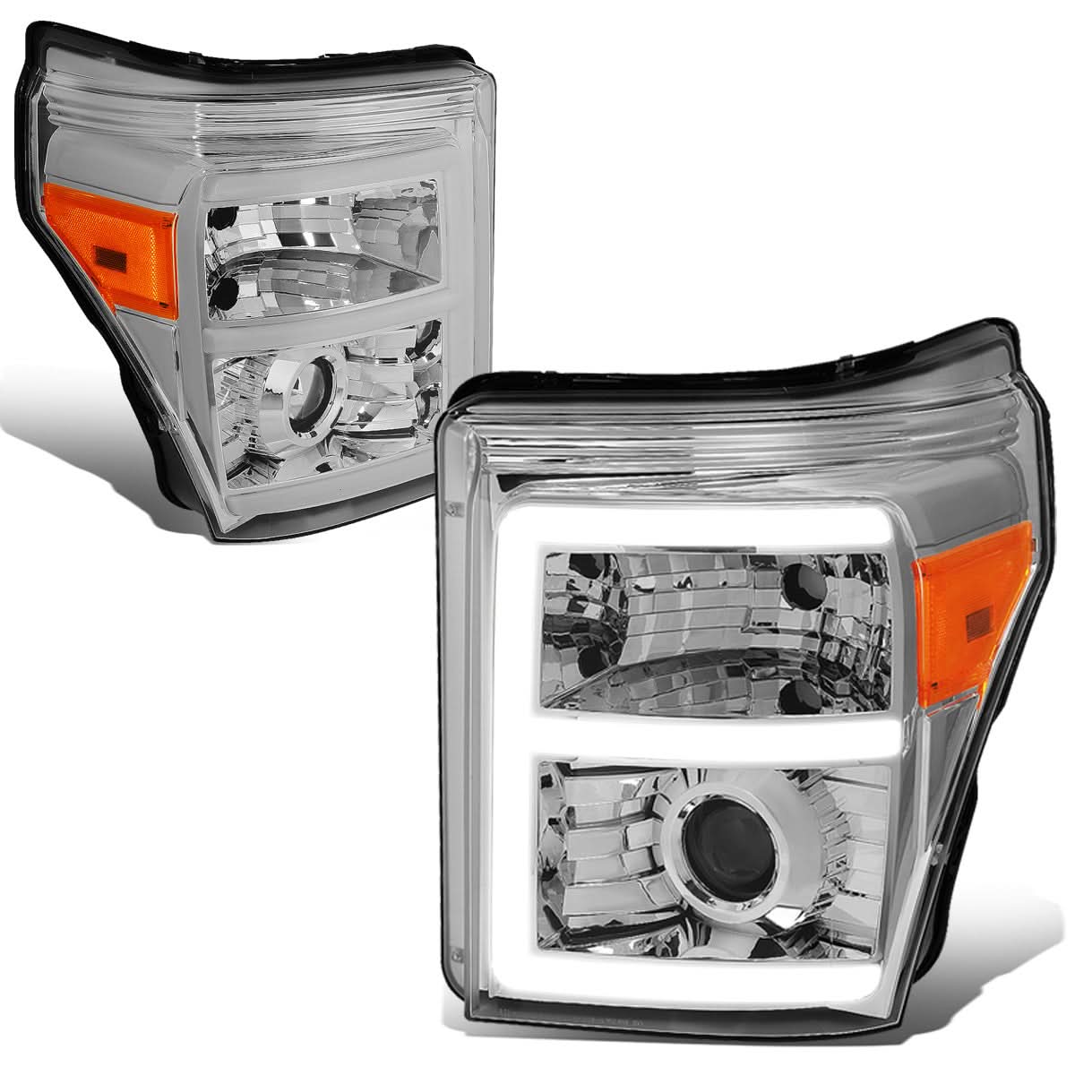 2011-2016 Ford F-250 F-350 F-450 F-550 LED Halo Projector Headlights