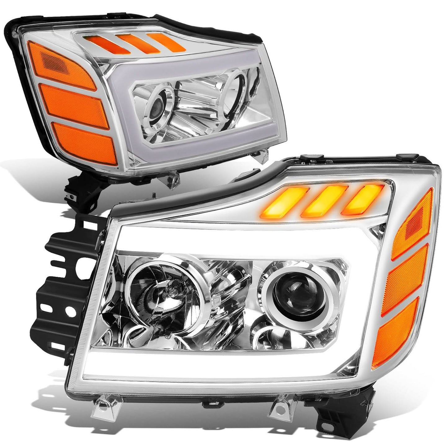 04-15 Nissan Titan / 05-07 Armada 3D LED DRL Projector Headlights