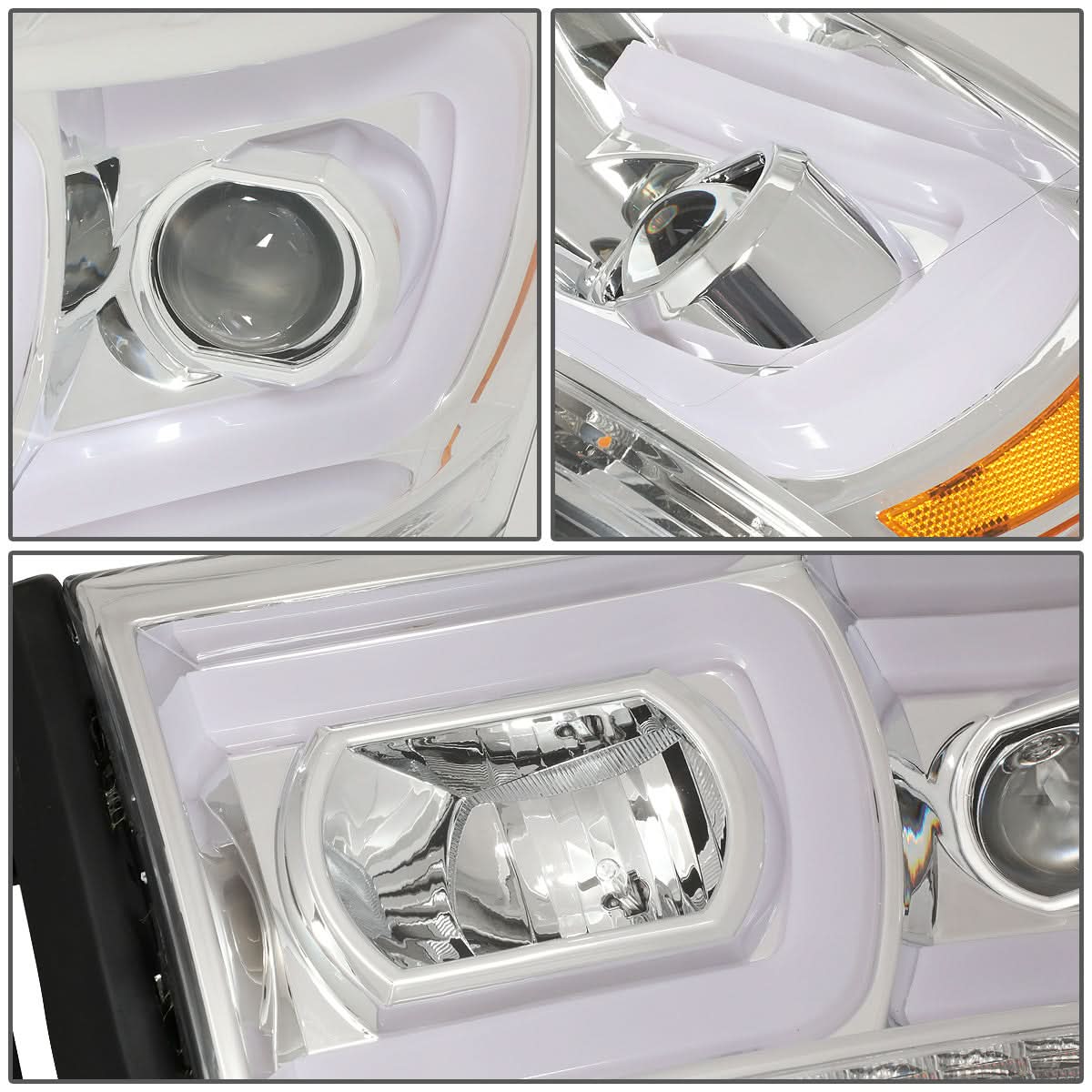 06-09 Dodge Ram Projector Headlights w/ LED DRL Chrome Housing