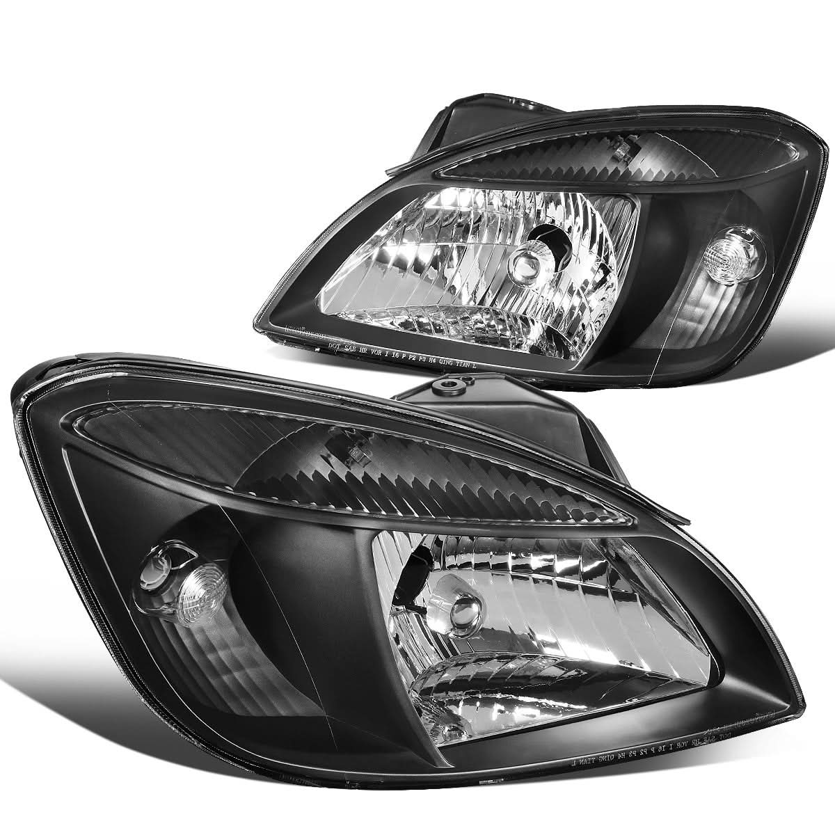 2006-2008 Kia Rio Black Housing Clear Corner Headlights