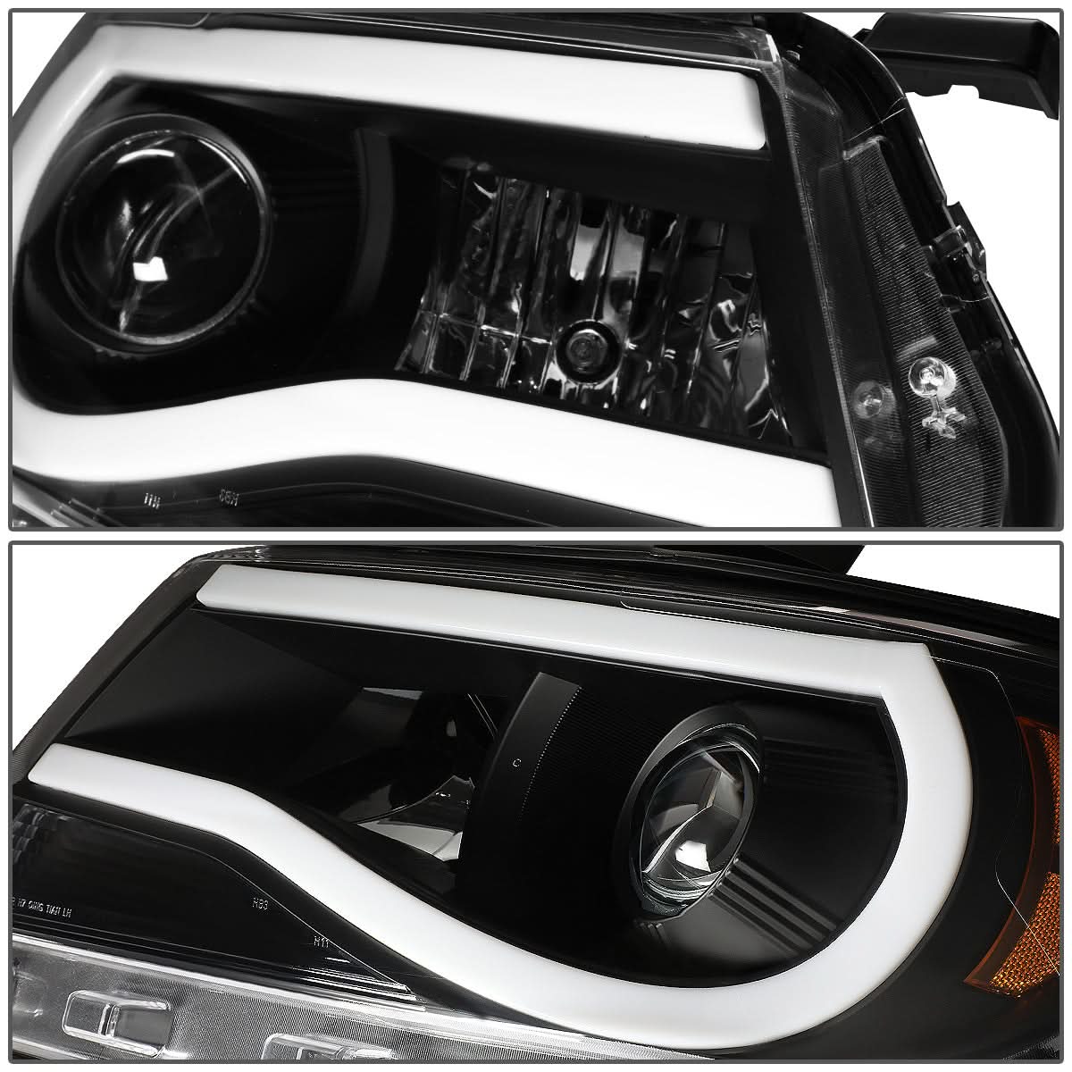 15-20 Chevrolet Colorado LED U-Tube DRL Projector Headlights Black