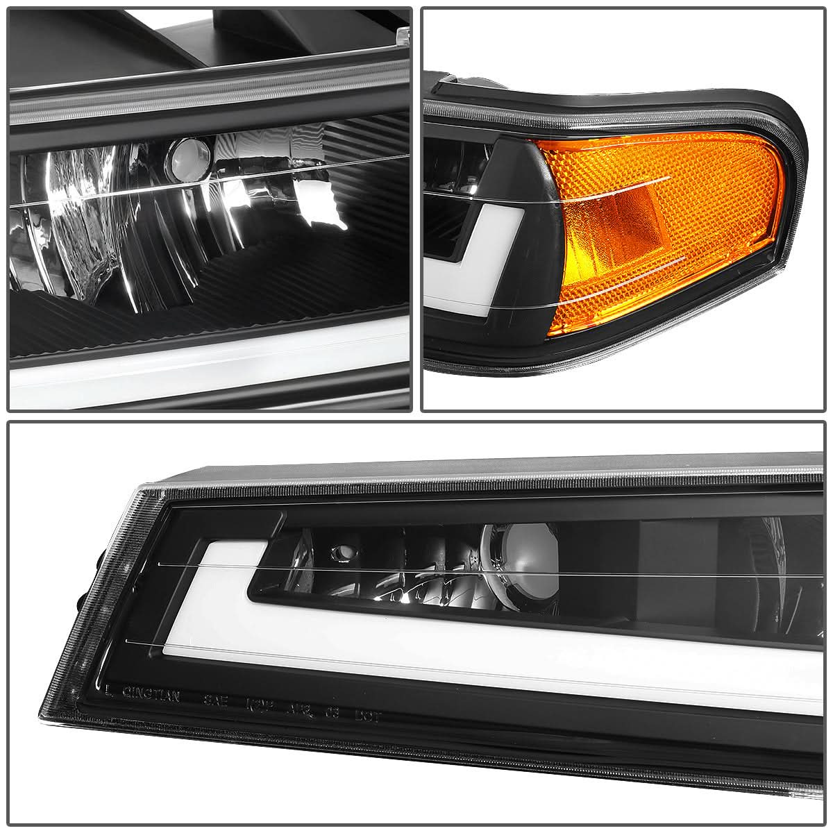 04-12 Chevrolet Colorado LED DRL Headlights - Black Housing