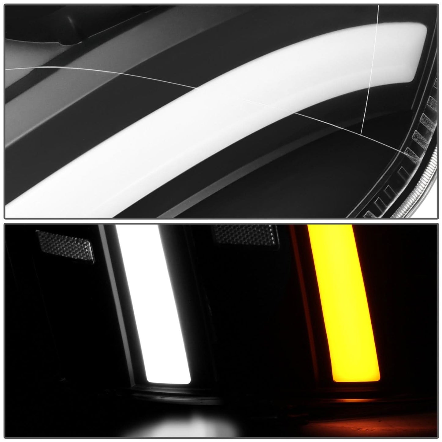 07-14 Cadillac Escalade Projector Headlights Black Housing Clear Corner