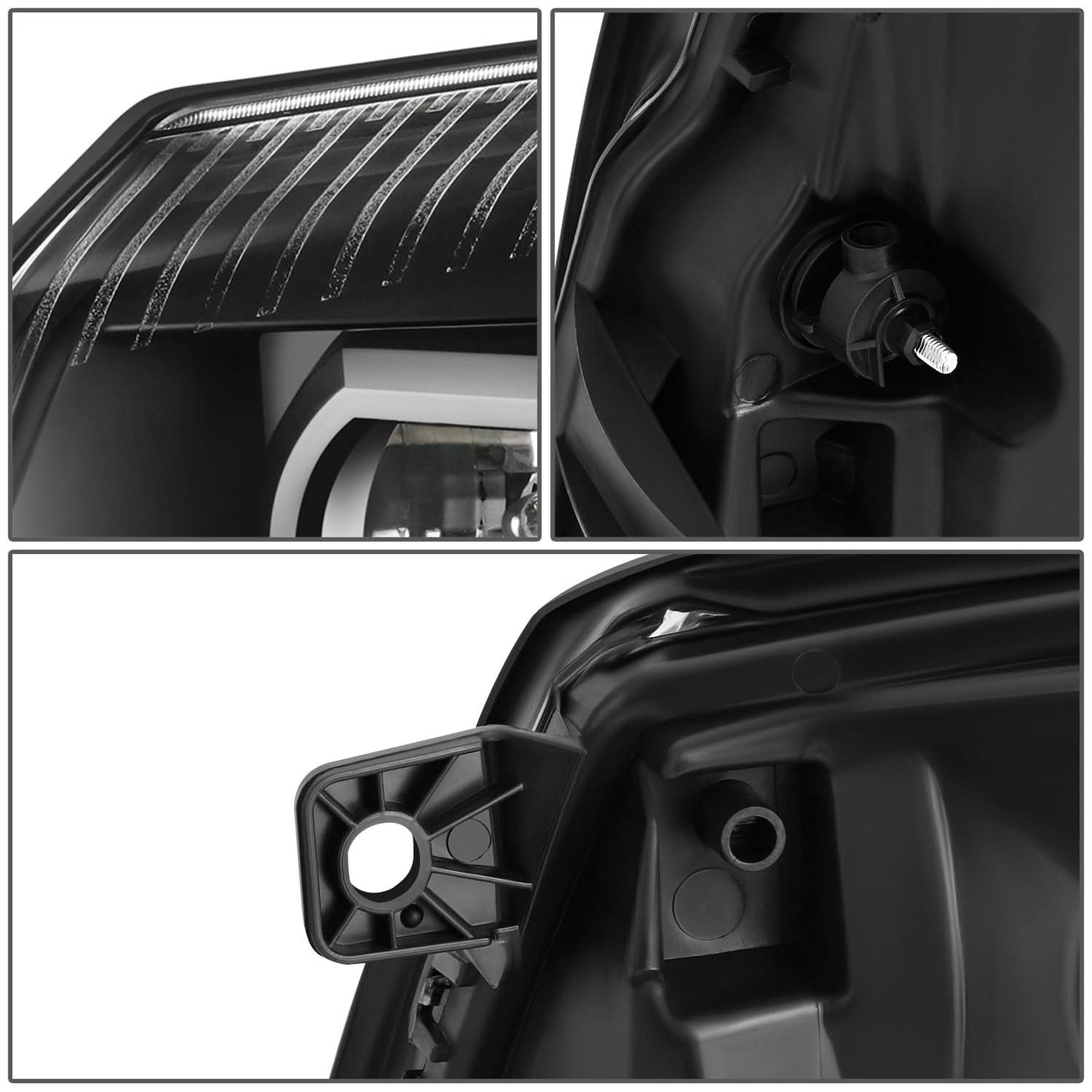 07-14 Cadillac Escalade Projector Headlights Black Housing Clear Corner