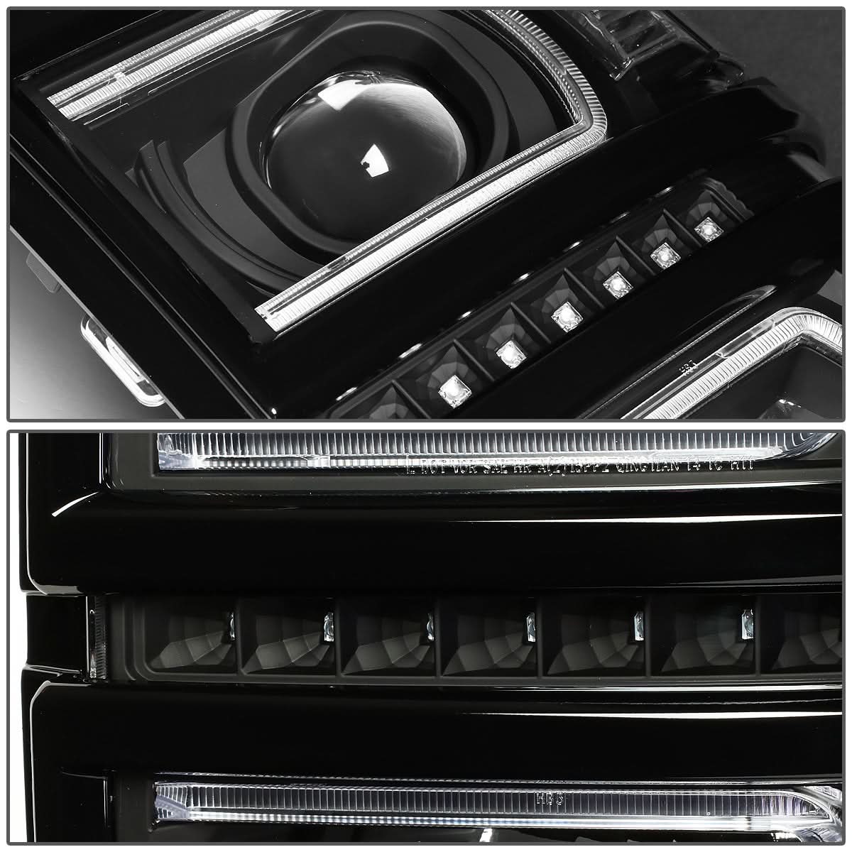 2014-2015 Chevrolet Silverado 1500 LED DRL Headlights - Black Housing