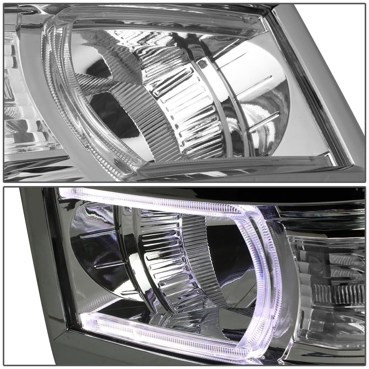 14-15 Chevrolet Silverado 1500 LED DRL Headlights - Chrome Housing