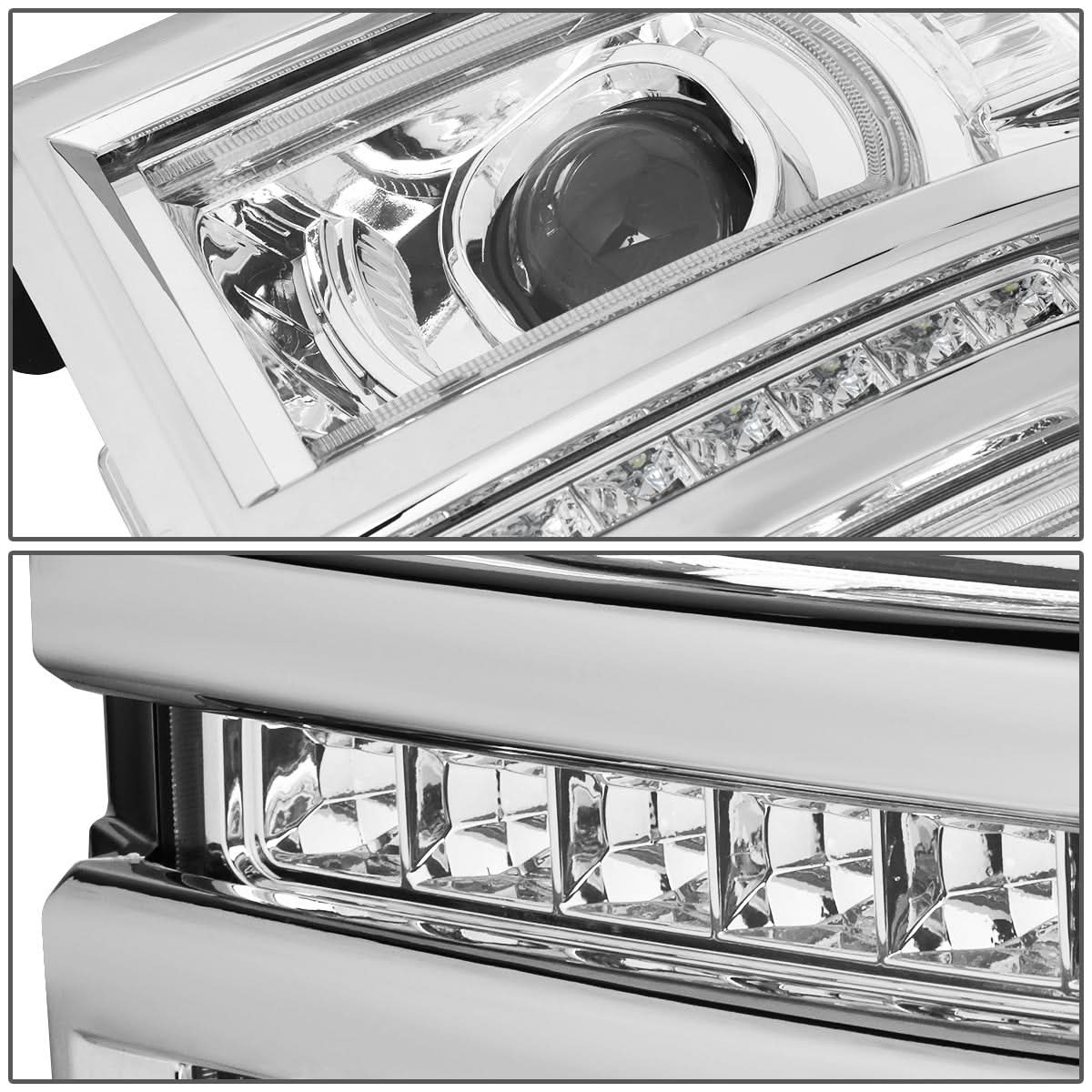 14-15 Chevrolet Silverado 1500 LED DRL Headlights - Chrome Housing