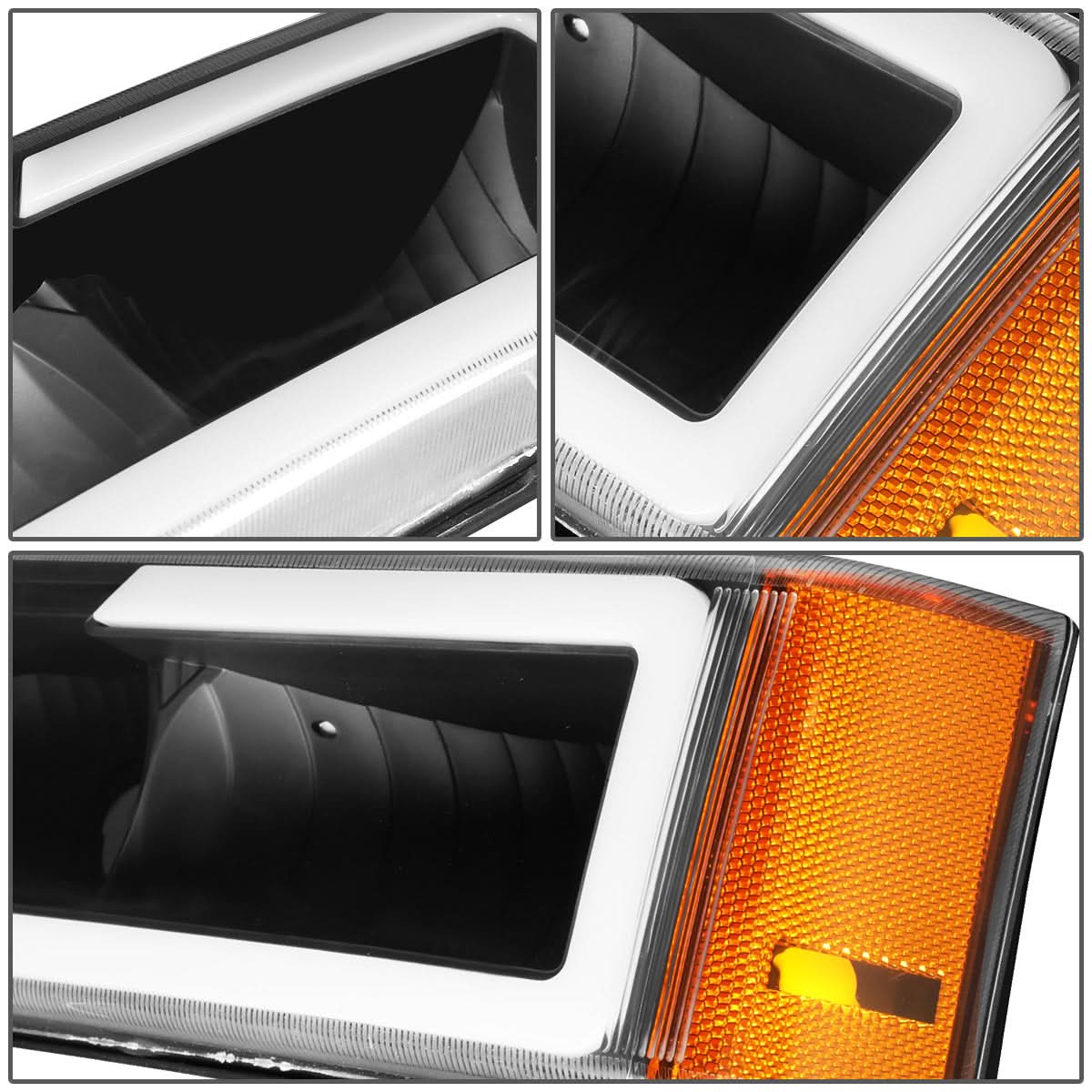 03-07 Chevrolet Silverado / 03-06 Avalanche LED DRL Headlights Black