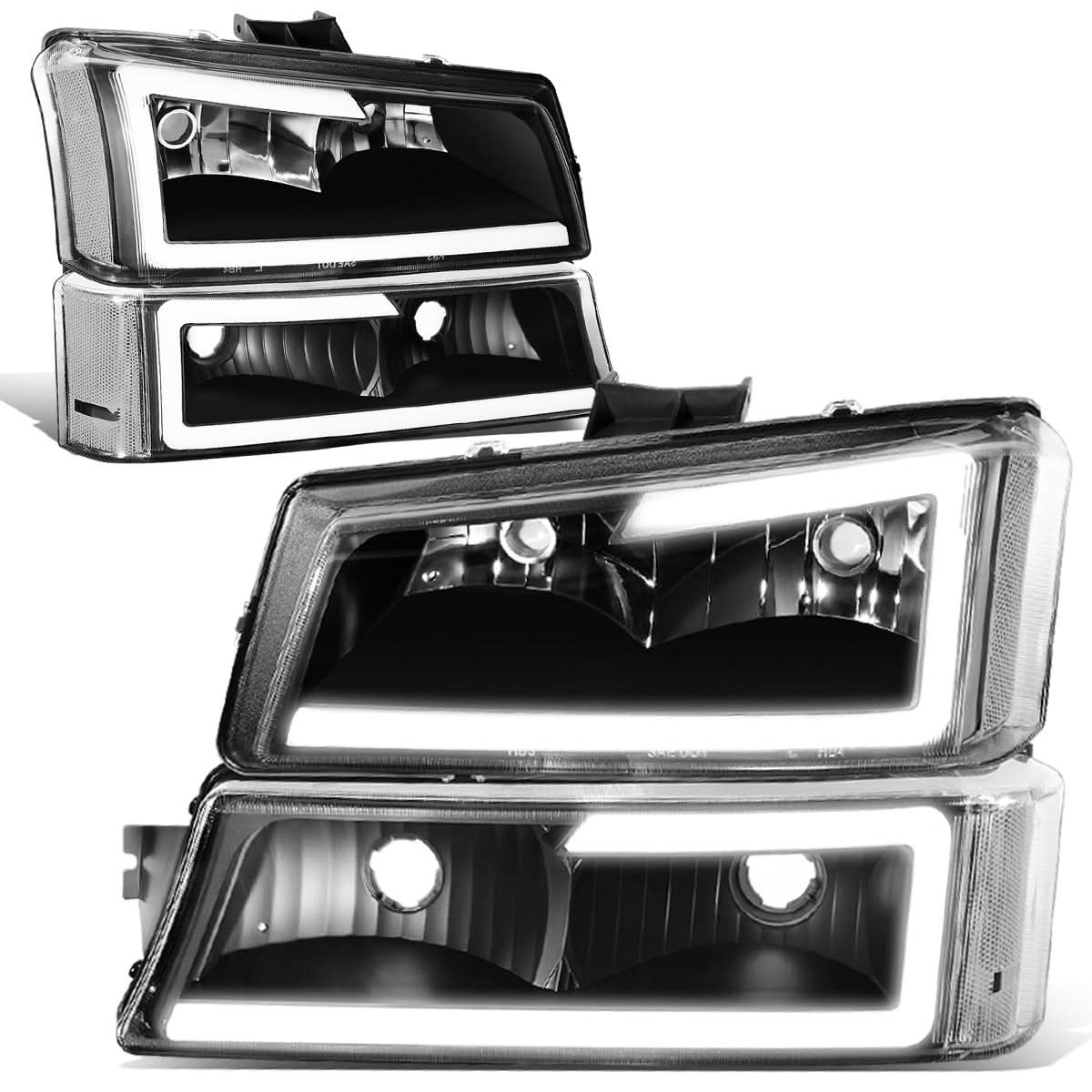 03-07 Chevrolet Silverado / 03-06 Avalanche LED DRL Headlights 4PC Black