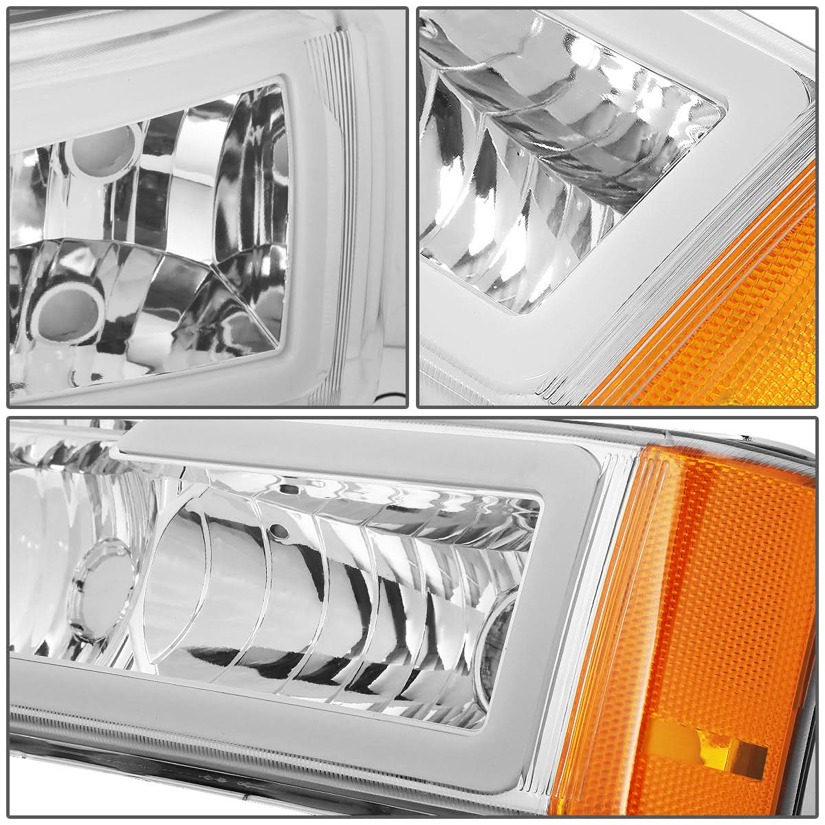 2003-2007 Chevrolet Silverado / Avalanche LED DRL Headlights Chrome