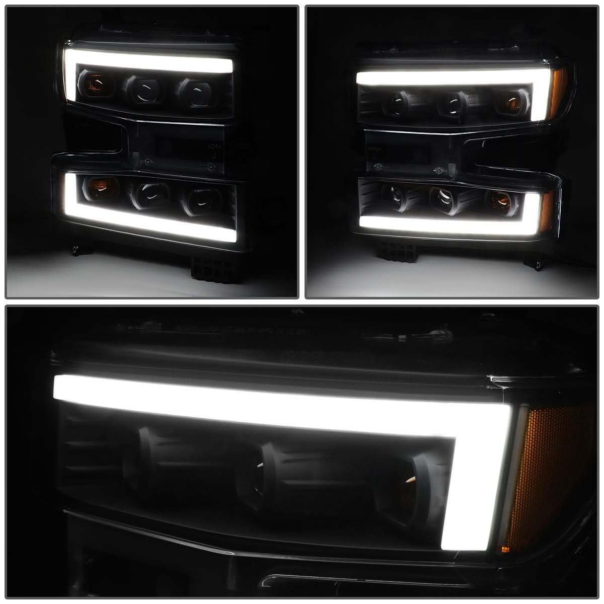 2019-2021 Chevrolet Silverado 1500 LED DRL Quad Projector Headlights