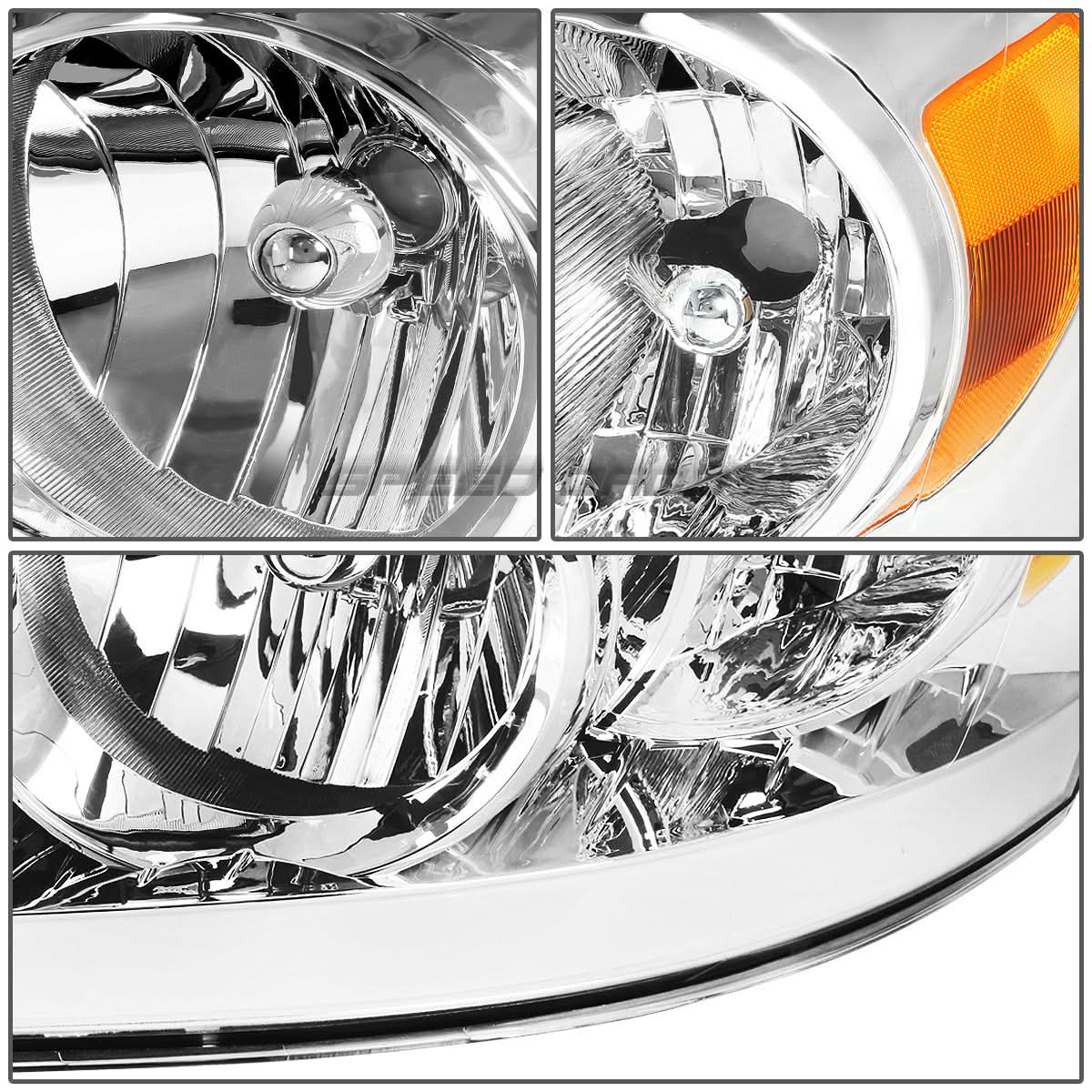 06-09 Dodge Ram LED DRL Chrome Headlights - Amber Corner H13