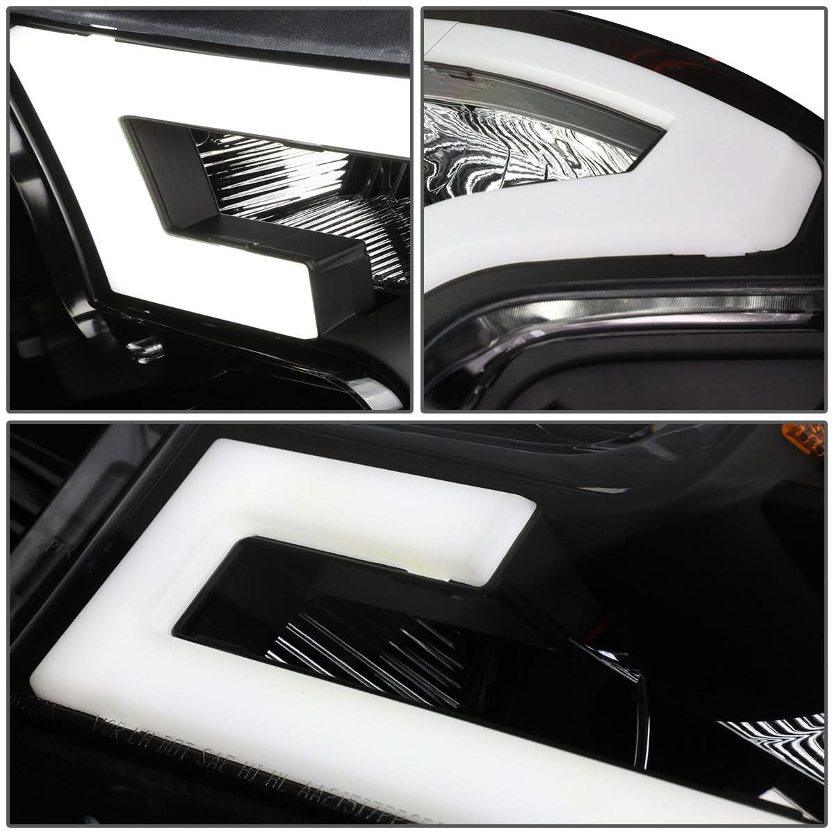 2015-2017 Ford F-150 LED DRL Headlights - Black Housing