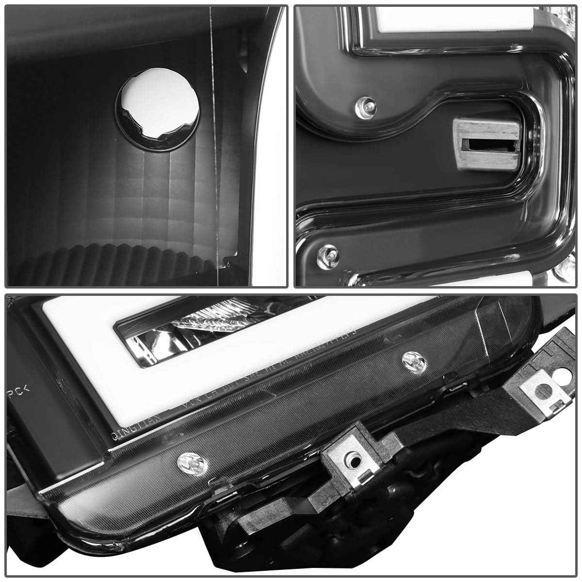 2015-2017 Ford F-150 LED DRL Headlights - Black Housing