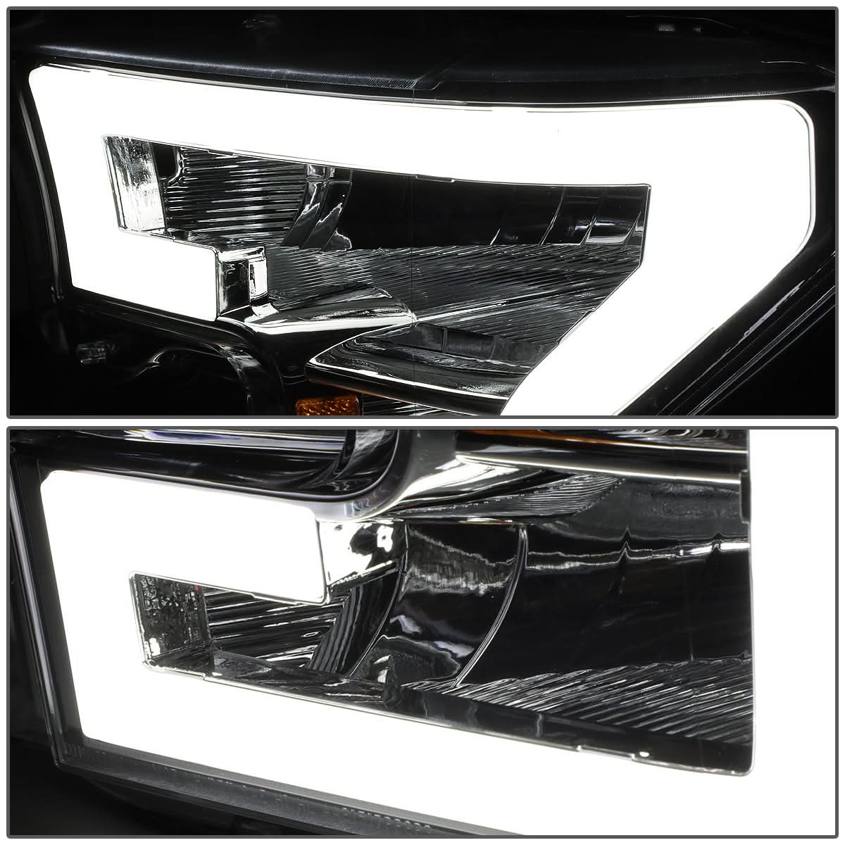 2015-2017 Ford F-150 LED DRL Headlights Chrome Housing