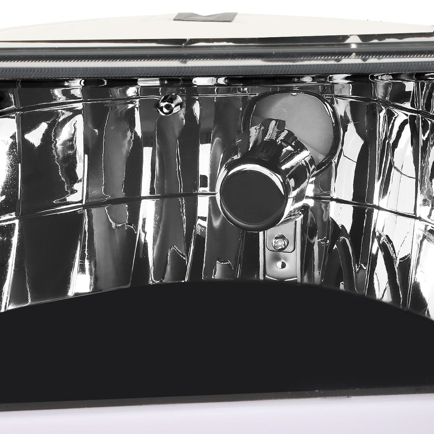 92-96 Ford F-150 F-250 F-350 Bronco Dual LED DRL Headlights Black